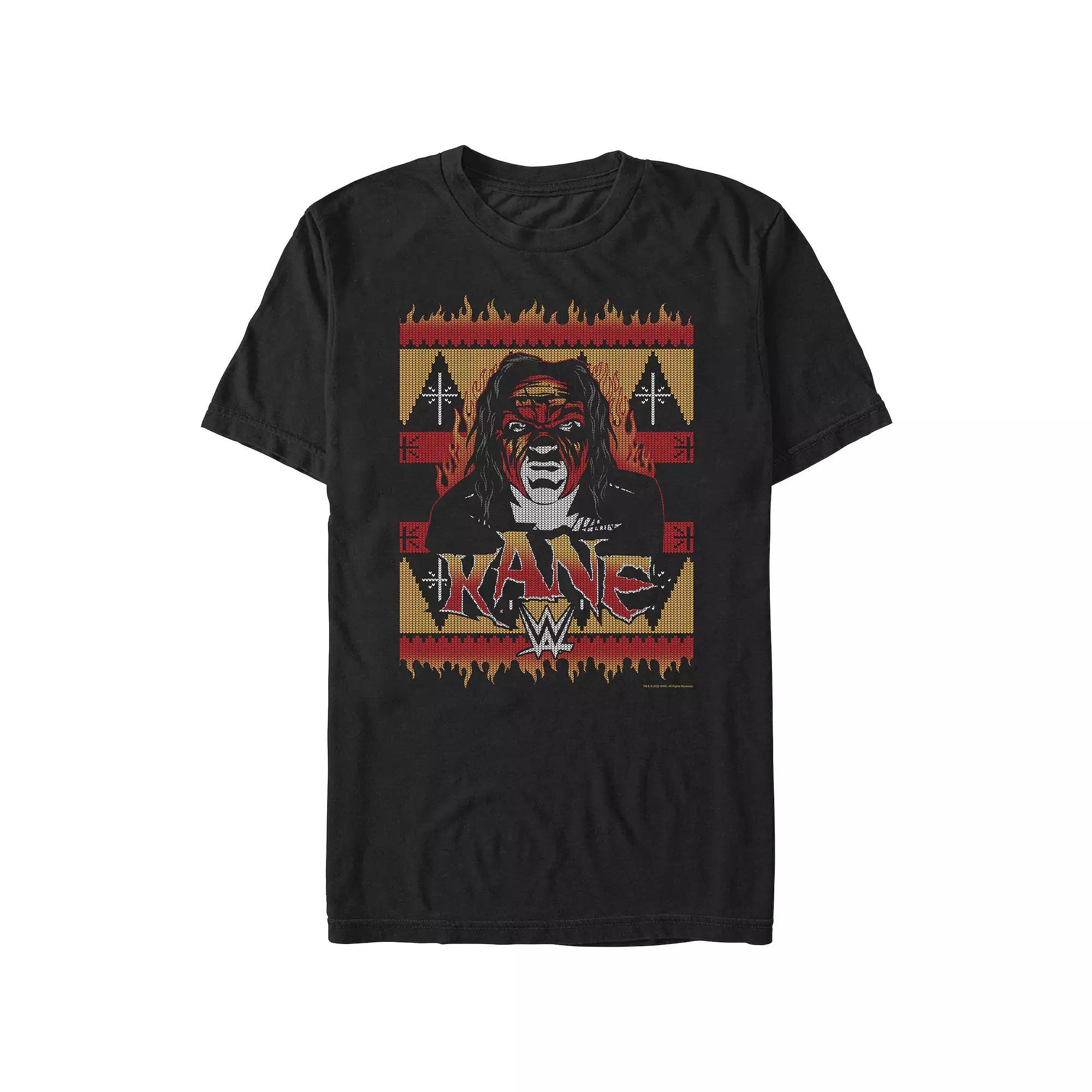 Big & Tall WWE Kane Christmas Sweater Graphic Tee, Men's, Size: 3XL, Black Product Image