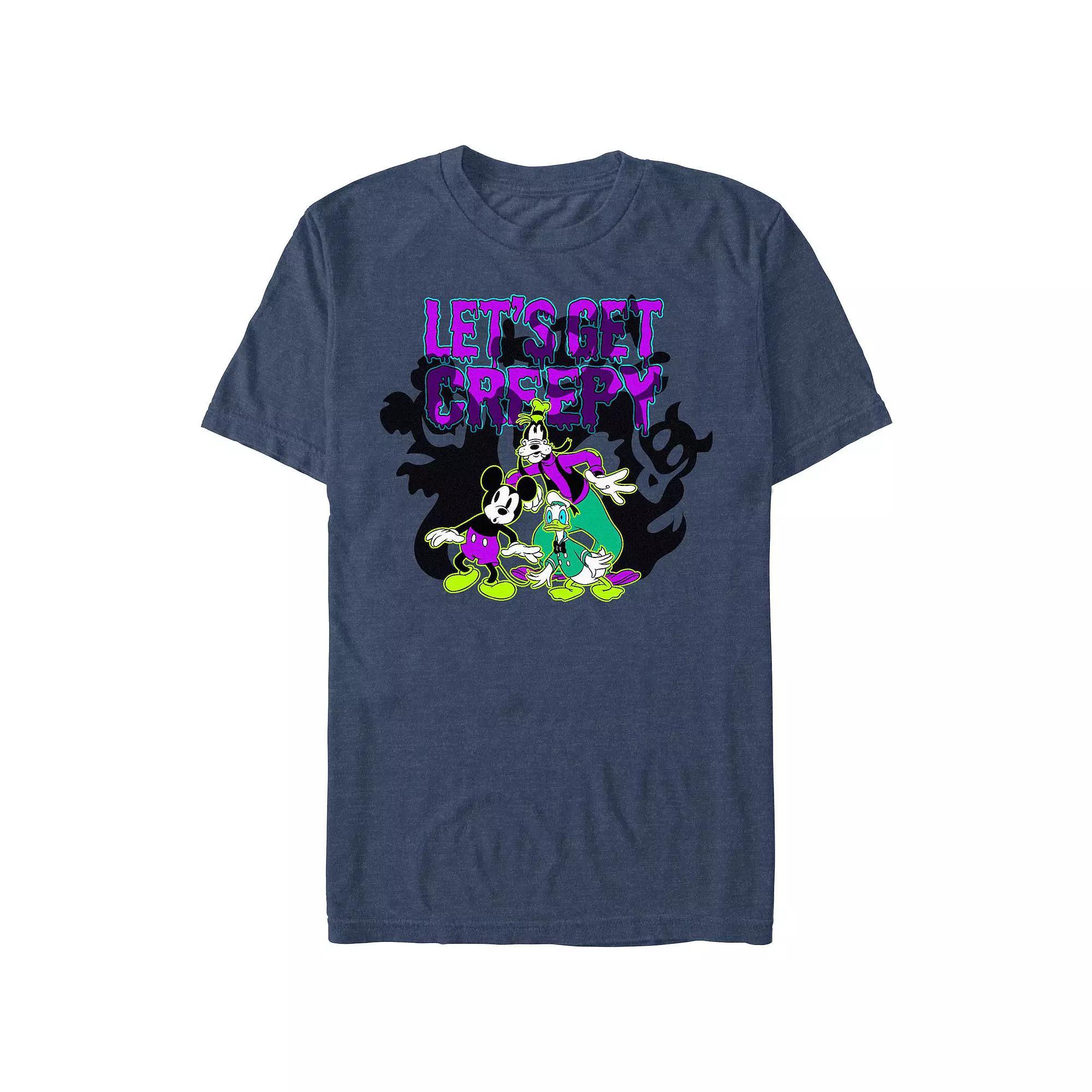 Disney's Mickey Mouse And Friends Let's Get Creepy Men's Graphic Tee, Size: XXL, Navy Grey Product Image