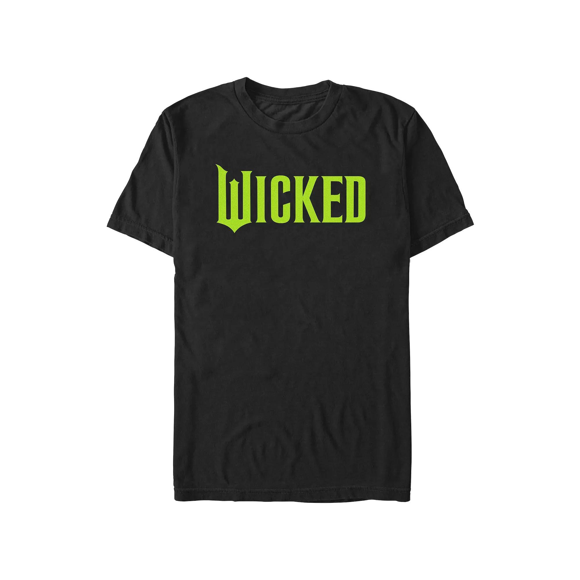 Men's Wicked Fluorescent Green Logo Graphic Tee, Size: Large, Black Product Image