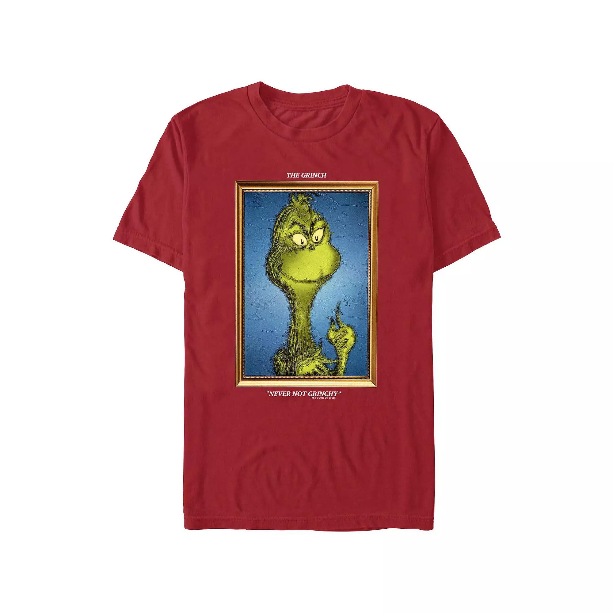 Big & Tall Dr. Seuss Grinch Portrait Never Not Grinchy Graphic Tee, Mens Red Product Image