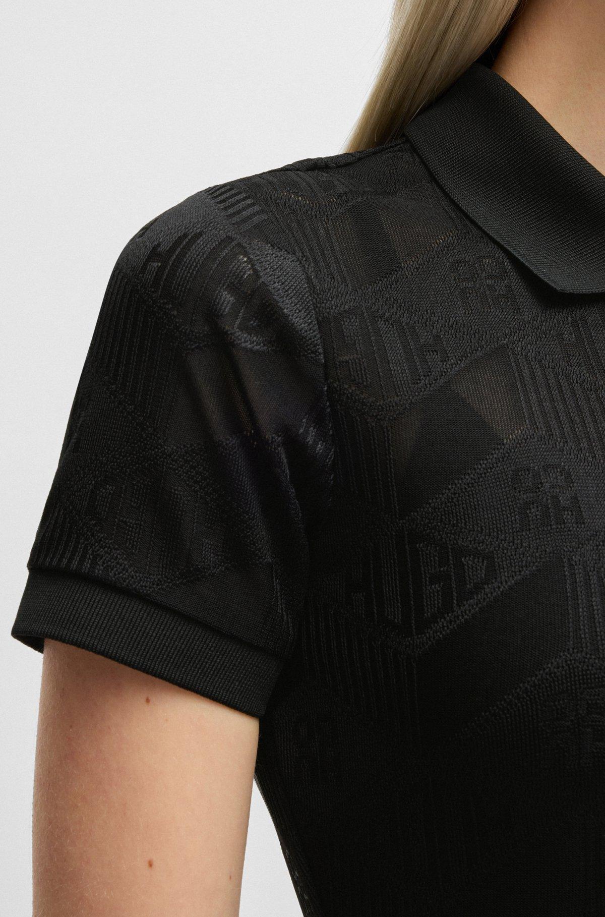 Jacquard-knit dress with logo-zip placket Product Image