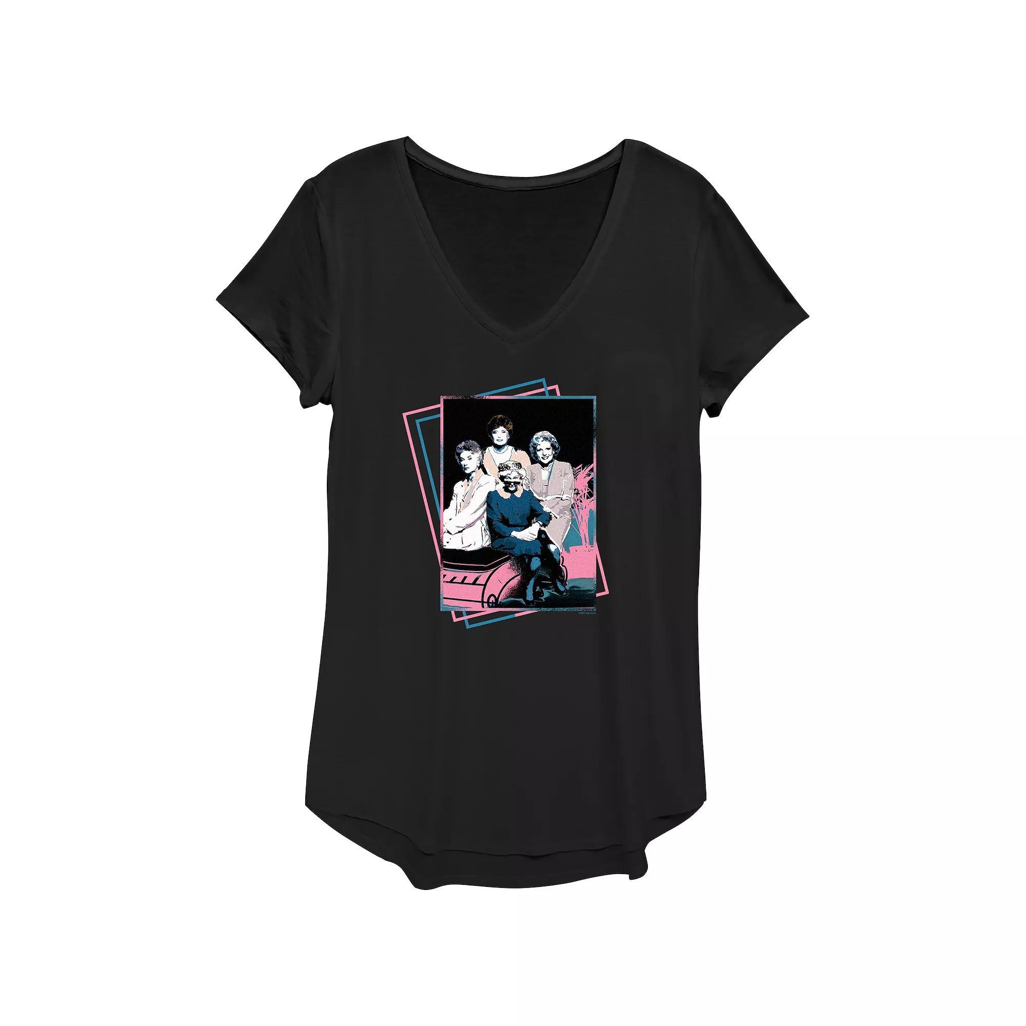 Women's The Golden Girls Pop Art Portrait Graphic Tee, Size: XS, Black Product Image