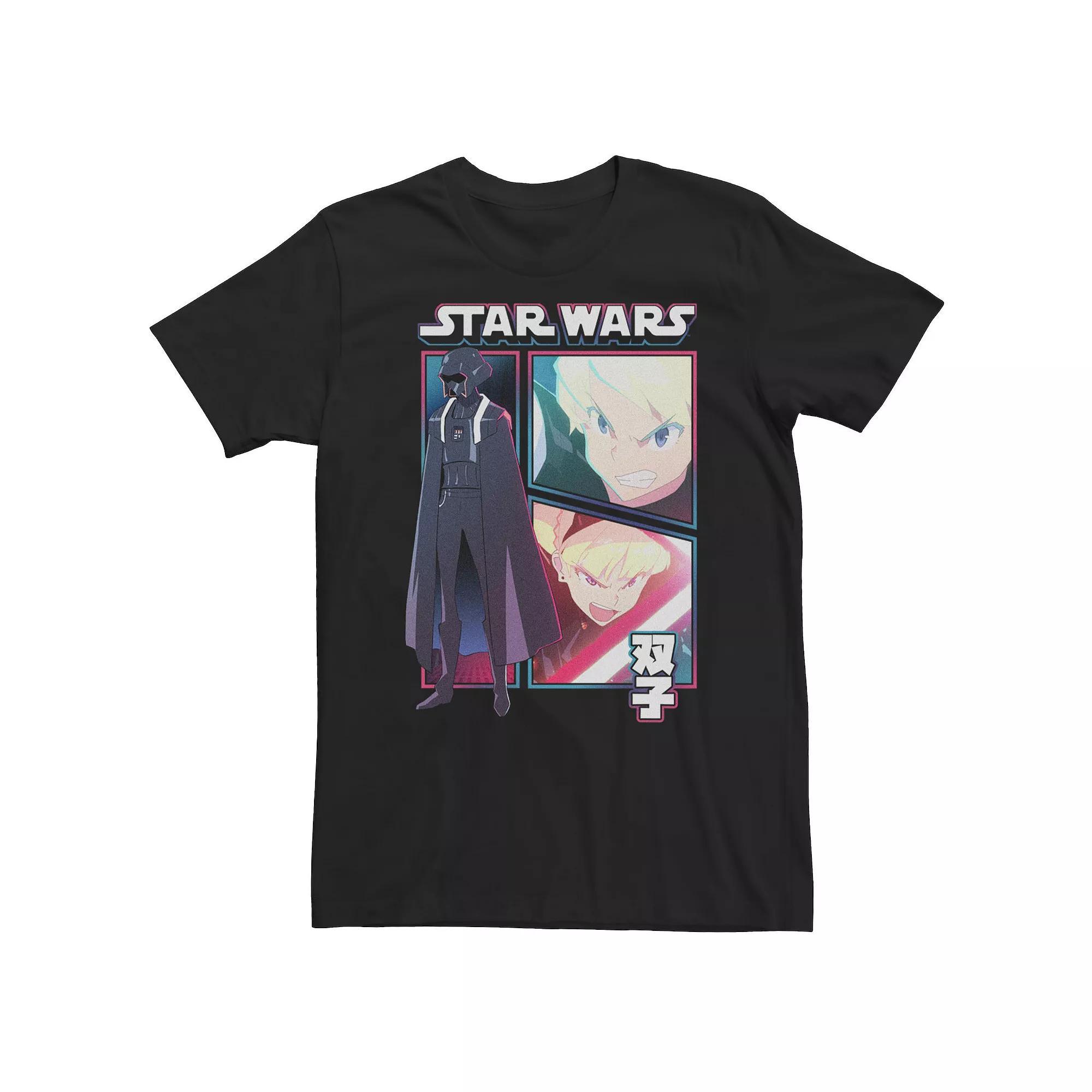 Big & Tall Star Wars: Visions Twins Comic Poster Tee, Men's, Size: 5XL, Black Product Image