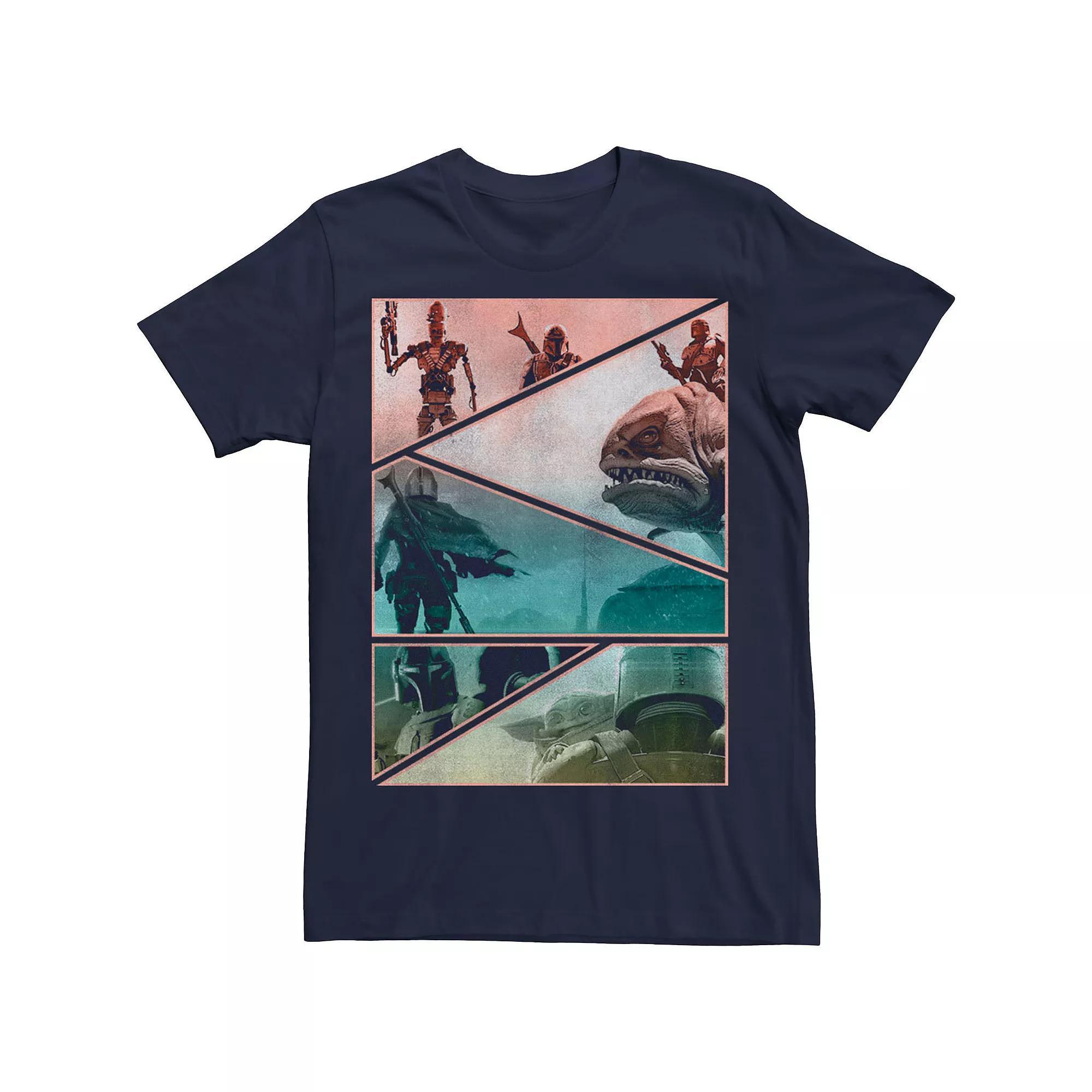 Men's Star Wars Mandalorian Panel Slice Tee, Size: Medium, Blue Product Image