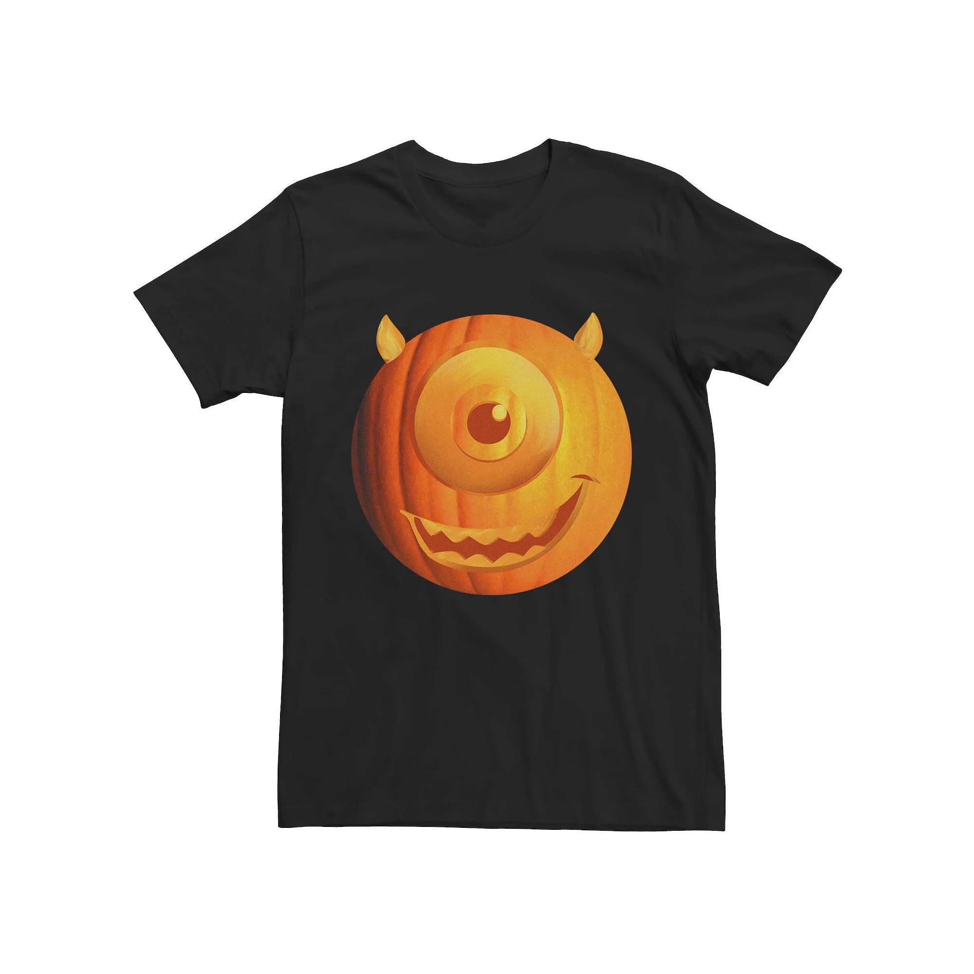 Men's Monsters University Mike Pumpkin Face Tee, Size: 3XL, Black Product Image