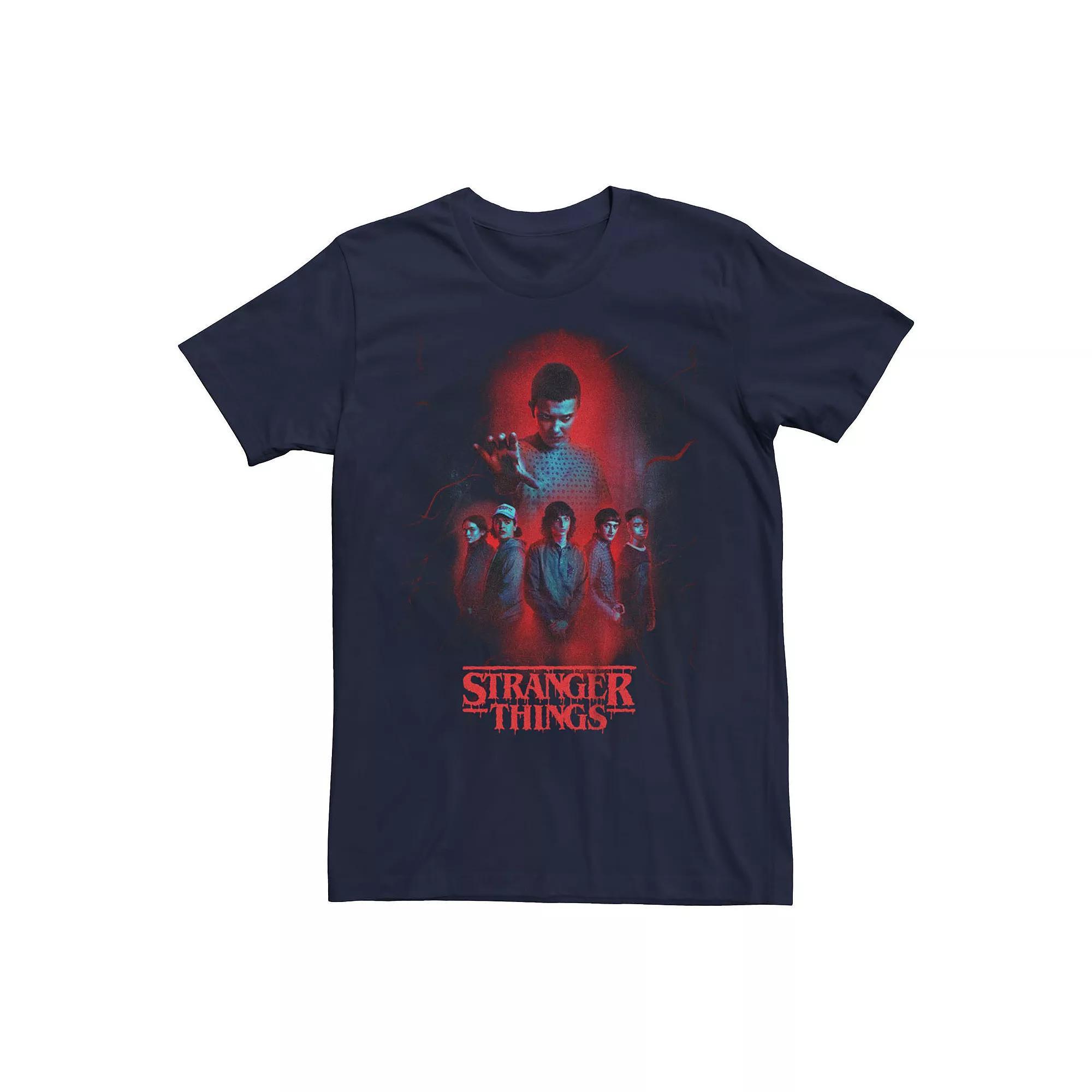 Men's Stranger Things Red Lights Poster Graphic Tee, Size: XS, Blue Product Image