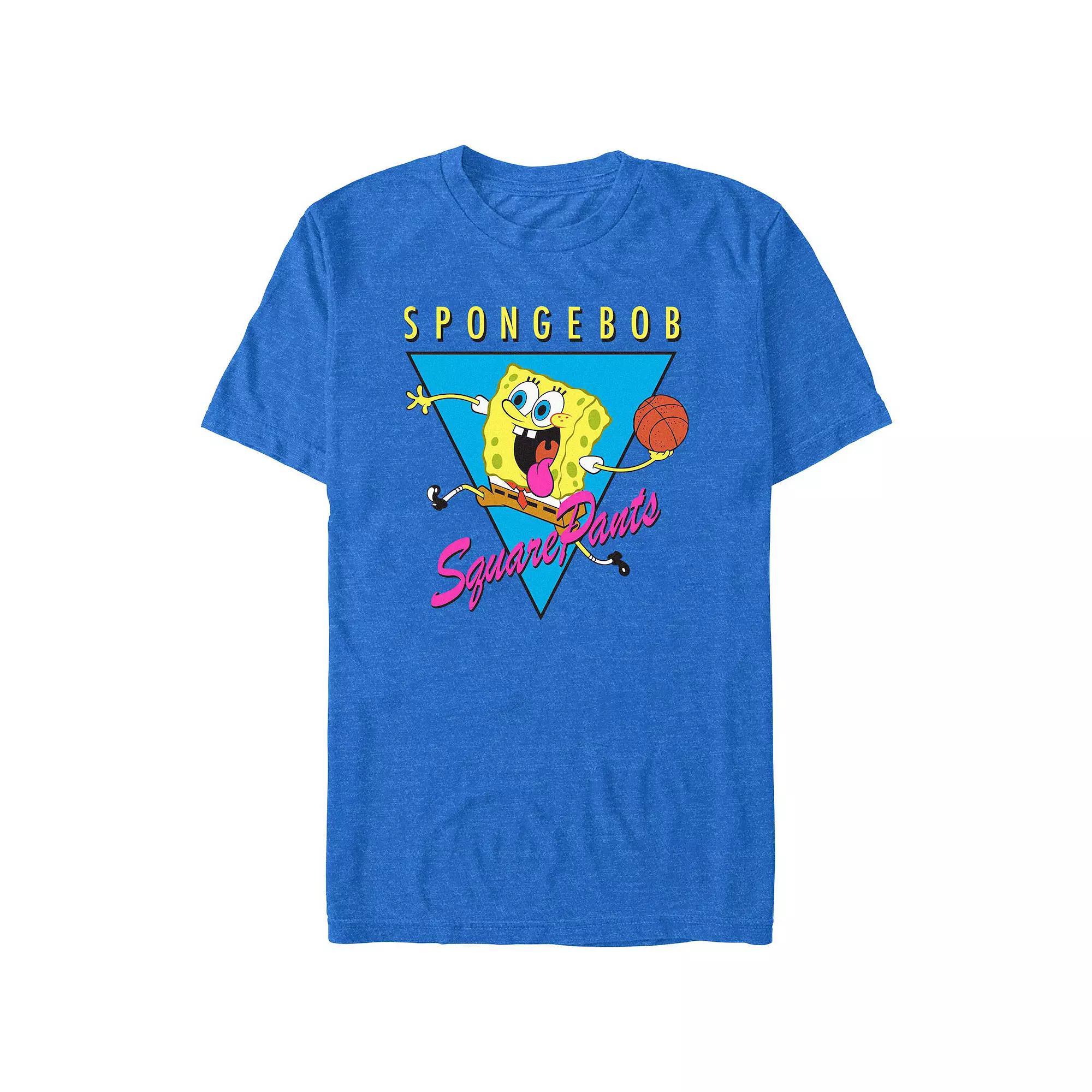 Men's SpongeBob SquarePants Basketball Player Graphic Tee, Size: XS, Royal Grey Product Image