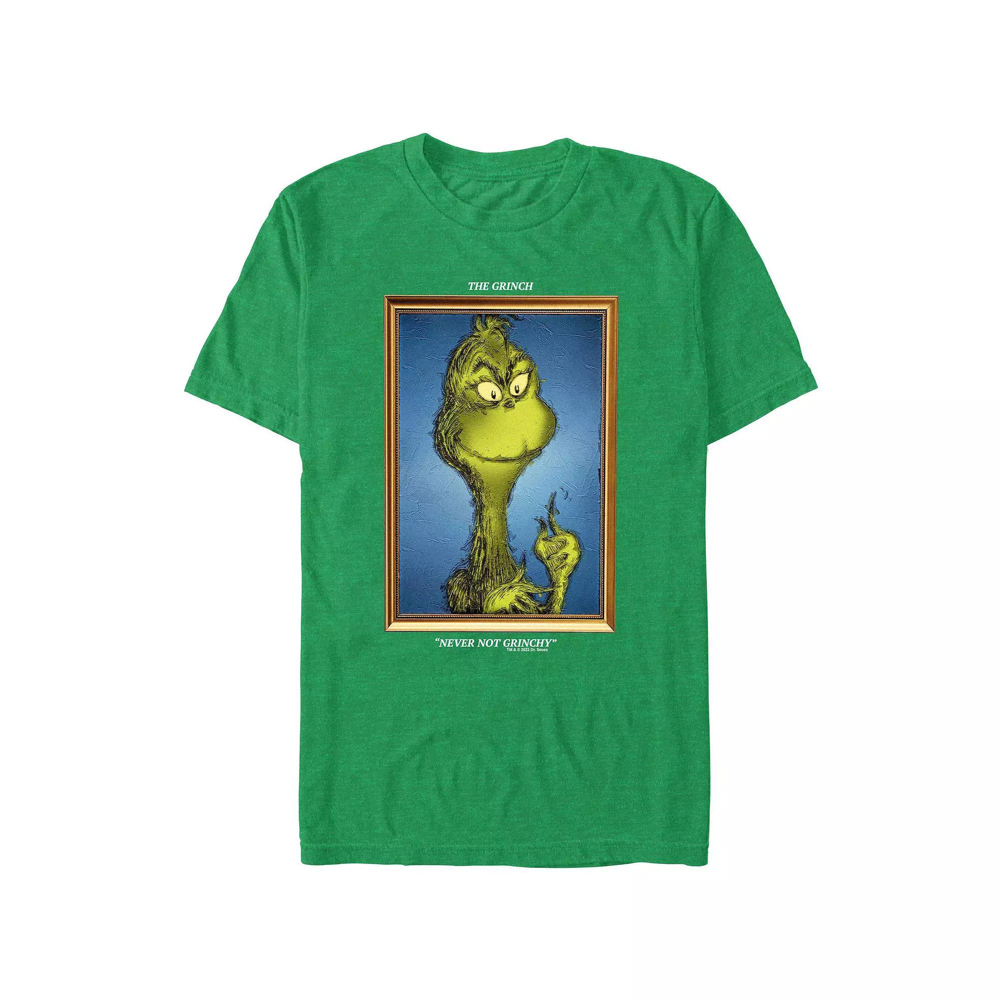 Big & Tall Dr. Seuss Grinch Portrait Never Not Grinchy Graphic Tee, Mens Red Product Image