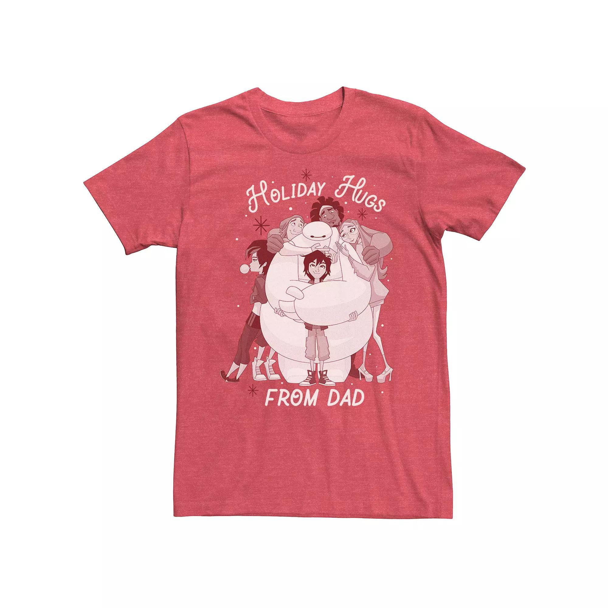 Disney's Big Hero 6 Holiday Hugs From Dad Men's Tee, Size: Large, Red Grey Product Image