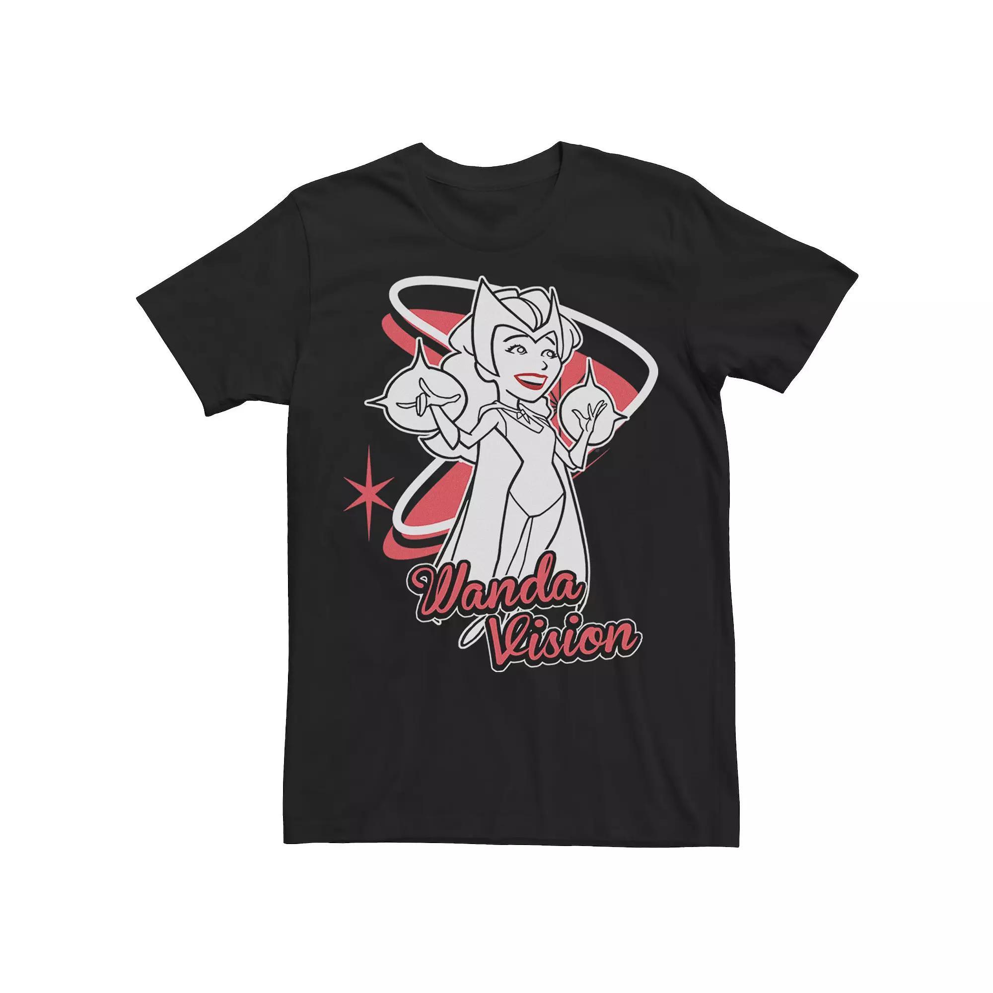 Big & Tall Marvel WandaVision Scarlet Witch Retro Cartoon Tee, Men's, Size: 3XLT, Black Product Image