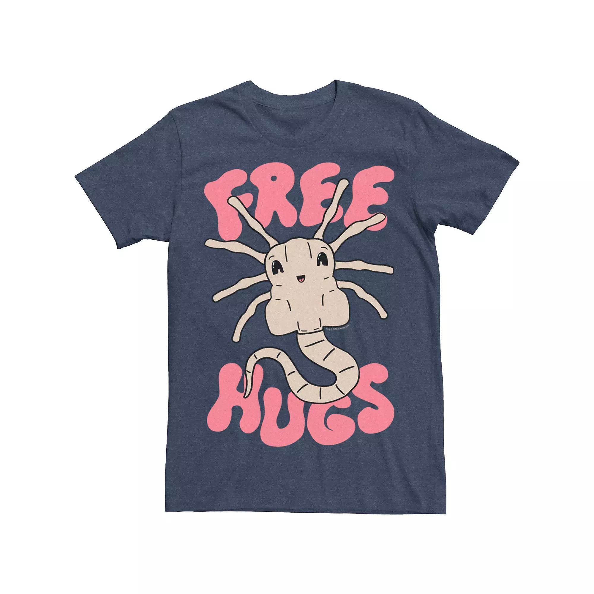 Men's Alien Xenomorph Free Hugs Tee, Size: Small, Navy Grey Product Image