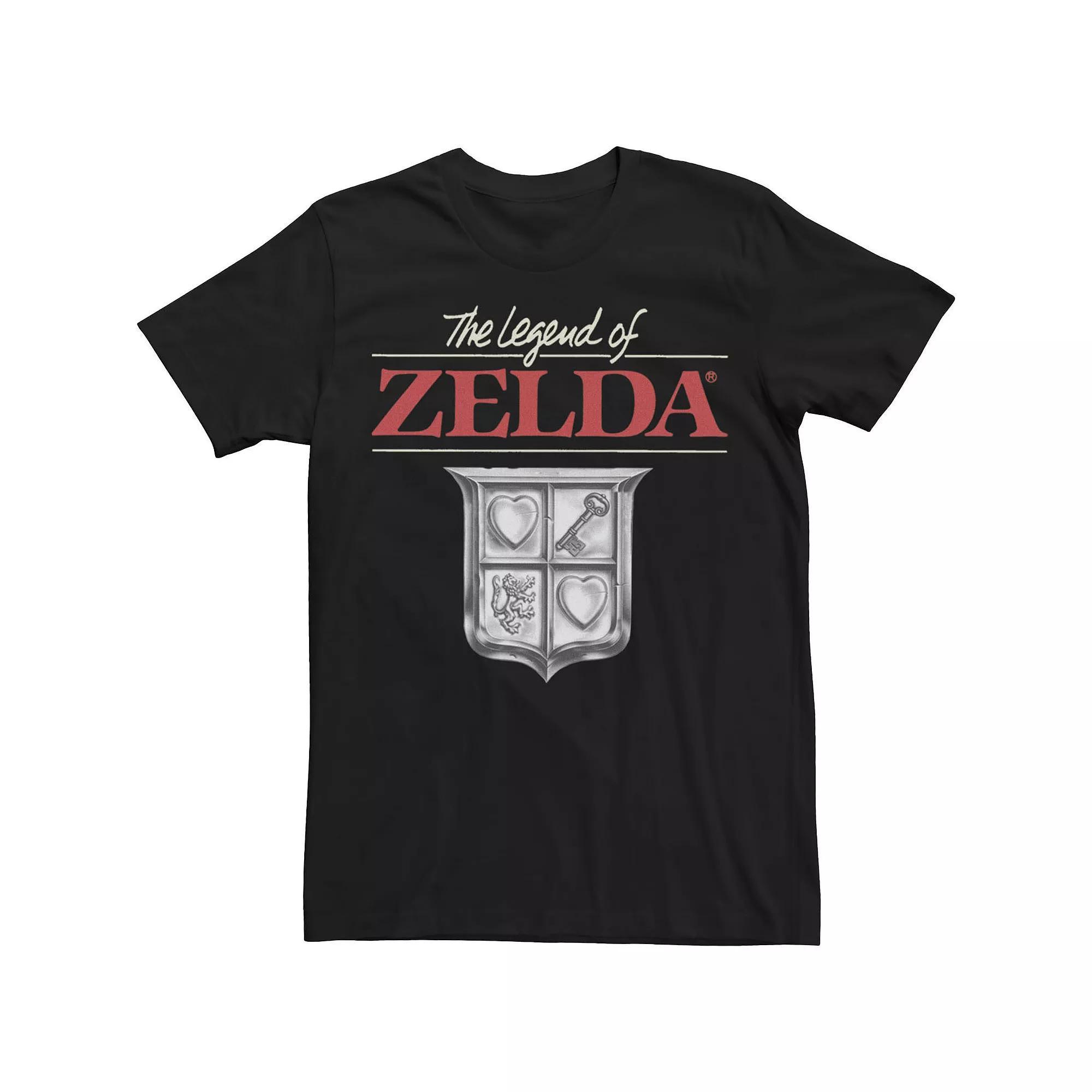 Big & Tall Nintendo Zelda Crest Shield Gaming Logo Tee, Men's, Size: XL Tall, Black Product Image