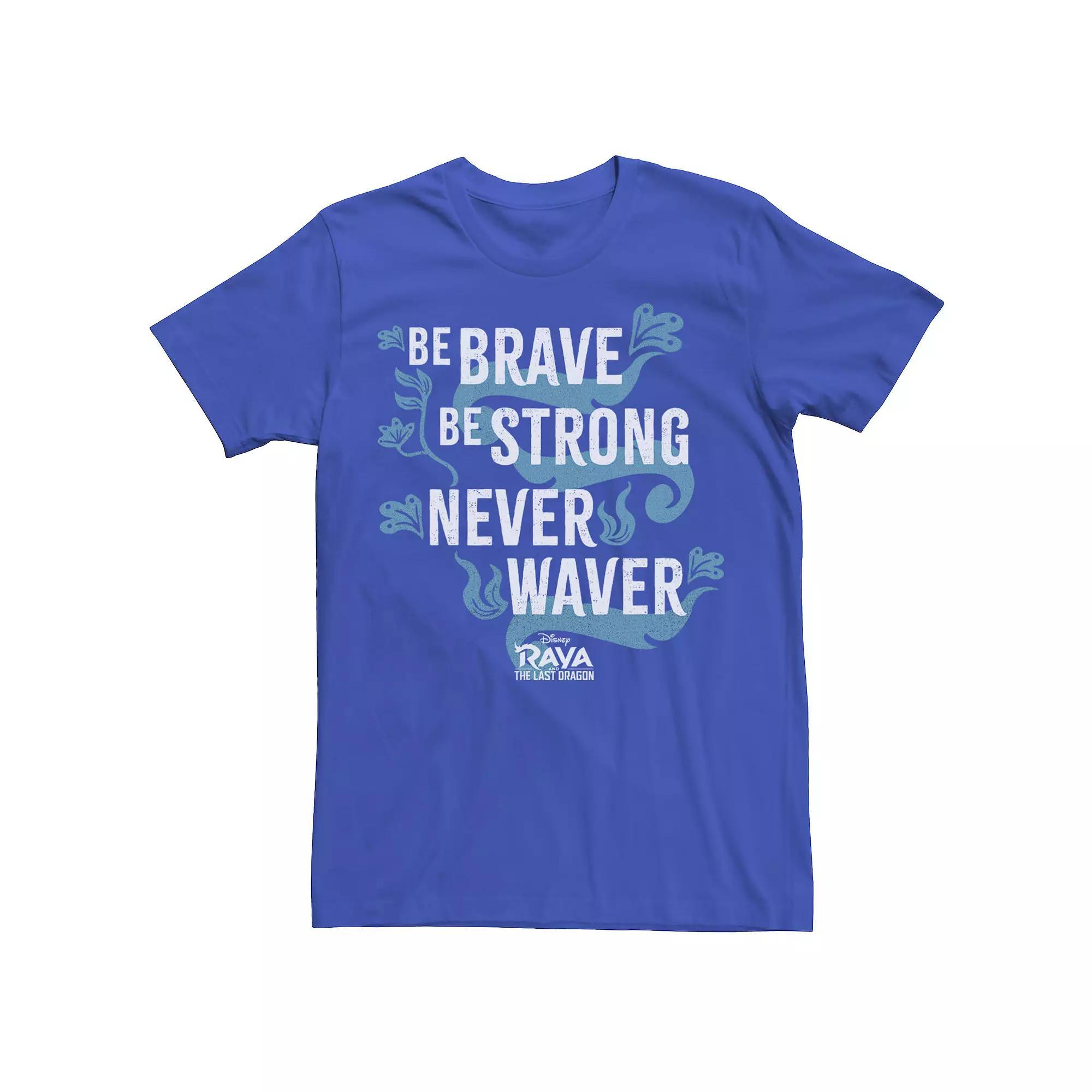 Disney's Raya And The Last Dragon Men's Be Brave Be Strong Text Tee, Size: XS, Royal Product Image