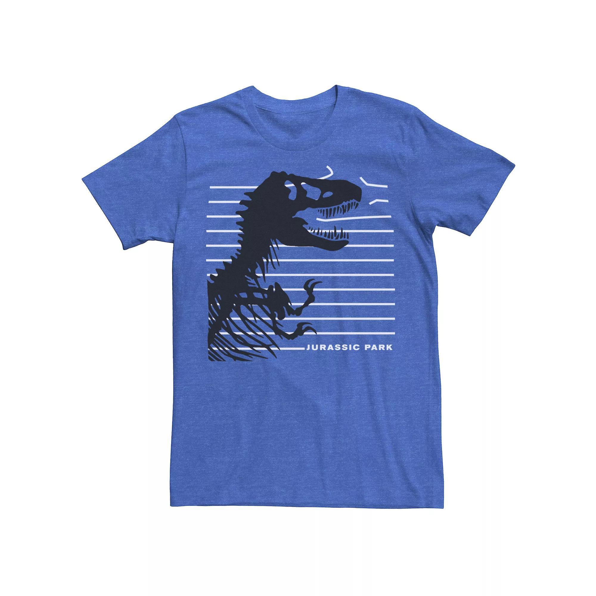 Men's Jurassic Park T-Rex Skeleton Fence Breakthrough Tee, Size: 3XL, Royal Grey Product Image