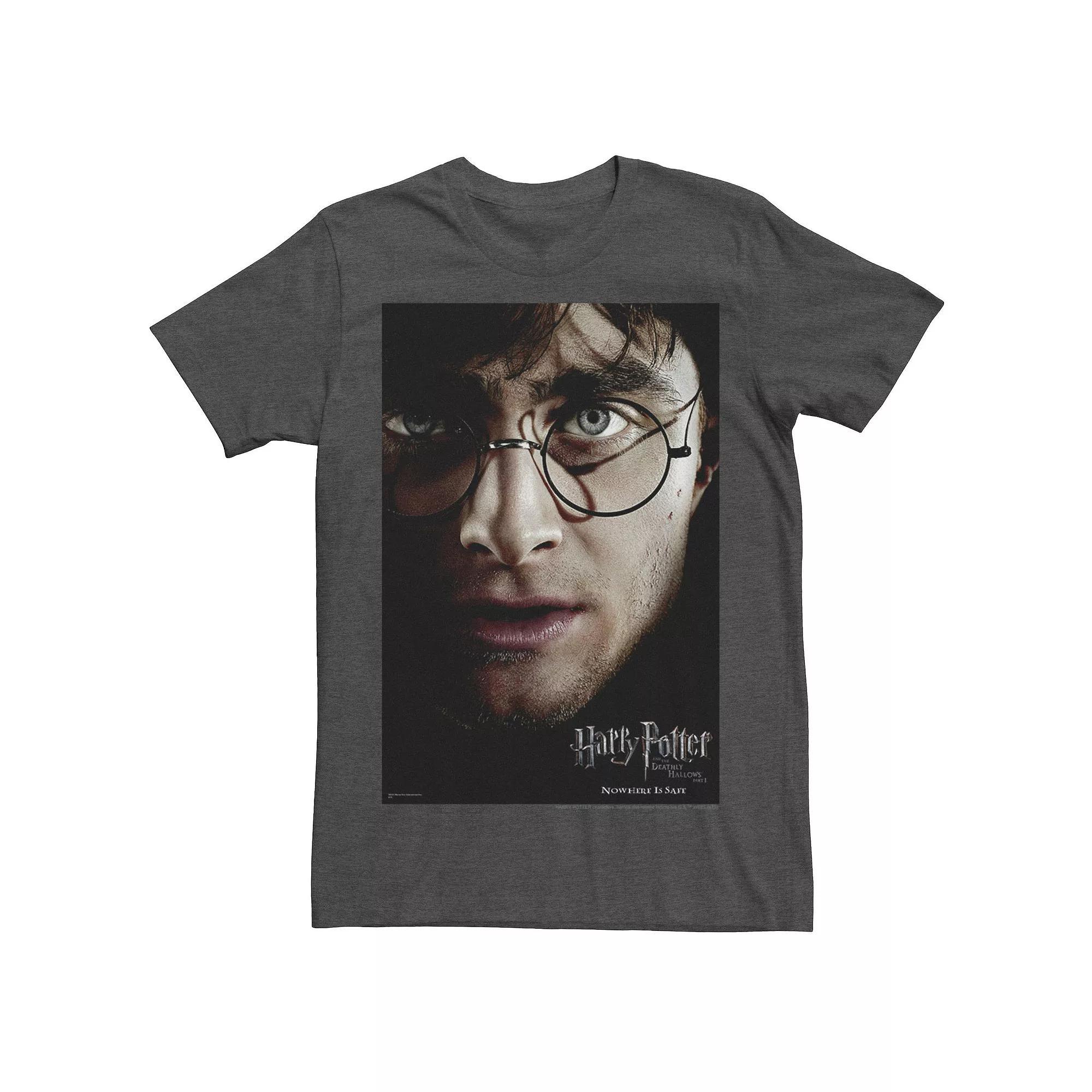 Men's Harry Potter Deathly Hallows Harry Potter Poster Graphic Tee, Size: Medium, Grey Heather Product Image