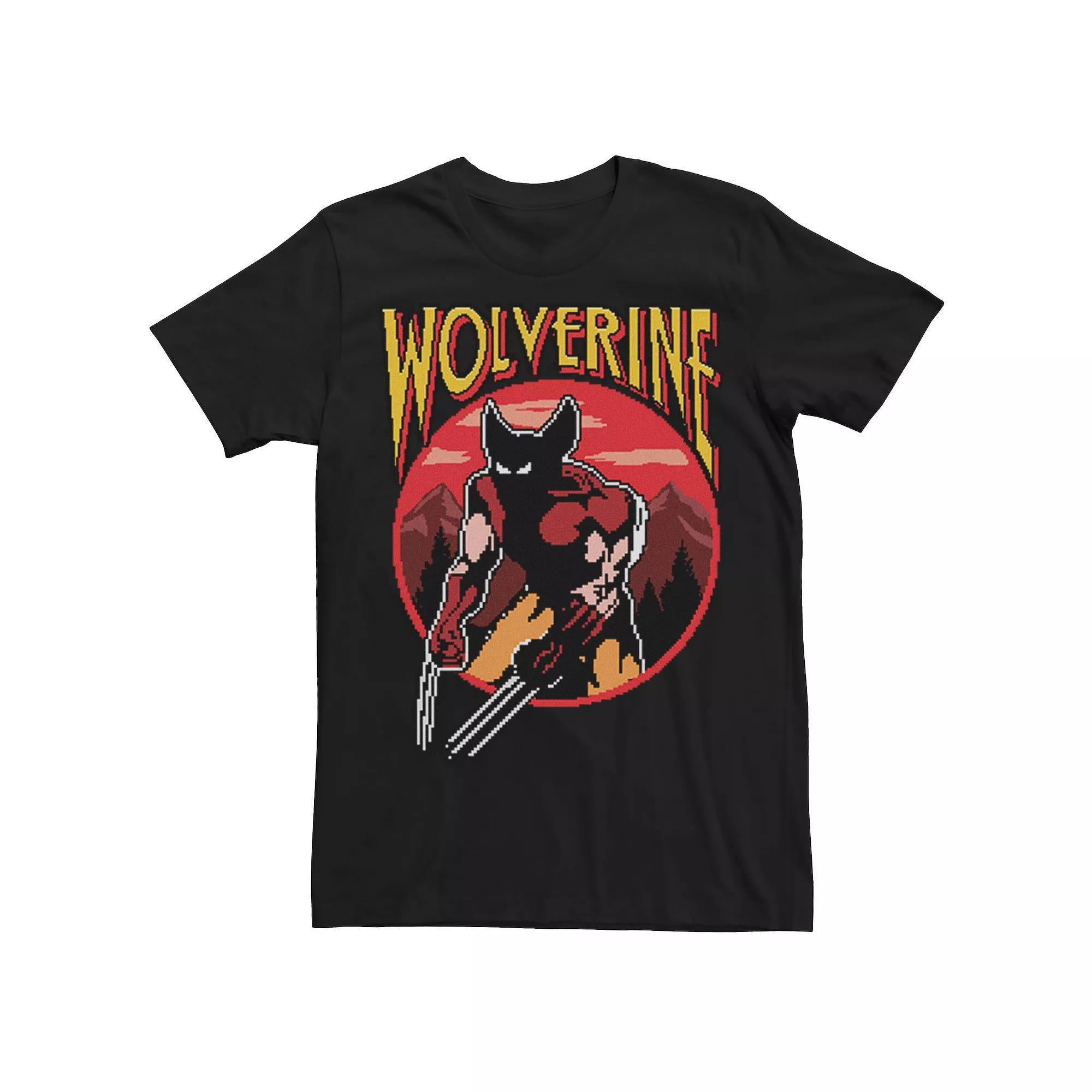 Men's Mountain and Pouring Lake Circle Scene Tee, Boy's, Size: Medium, Blue Product Image