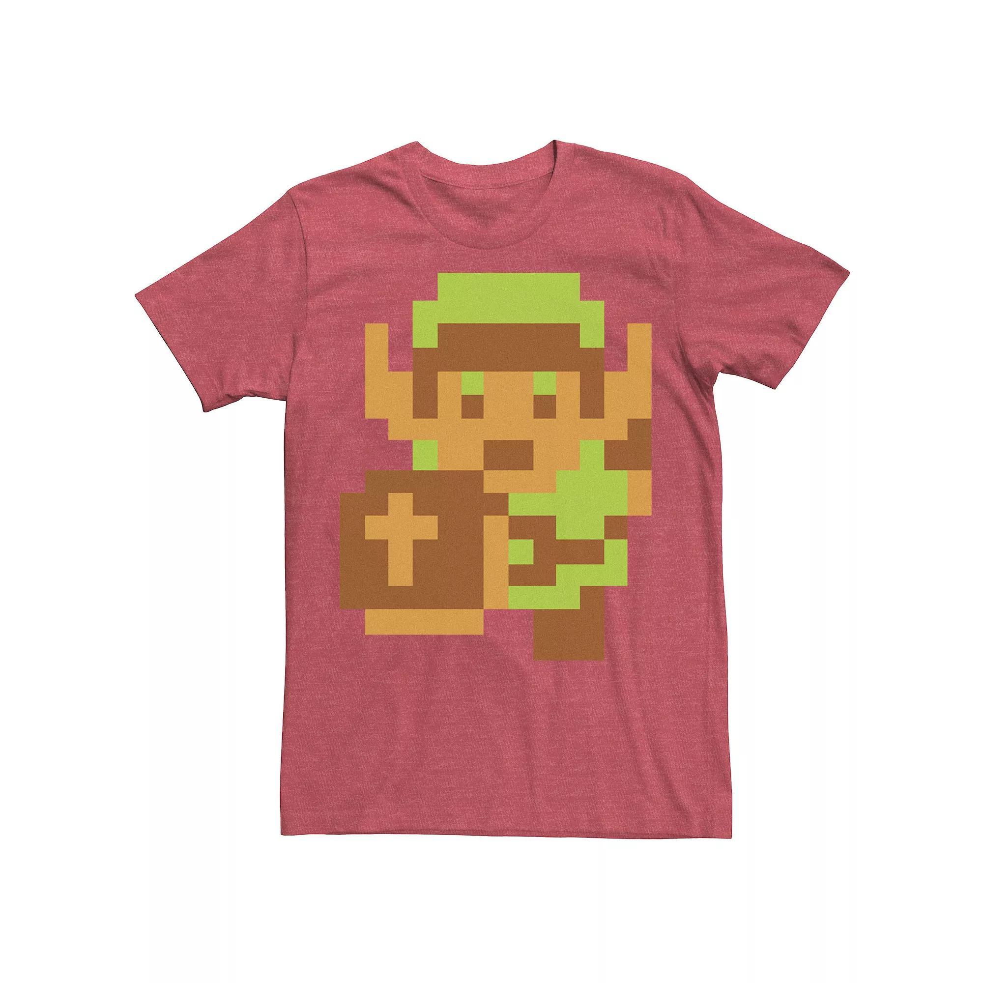 Men's Nintendo Legend of Zelda Pixelated Link Portrait Tee, Size: Medium, Grey Heather Product Image