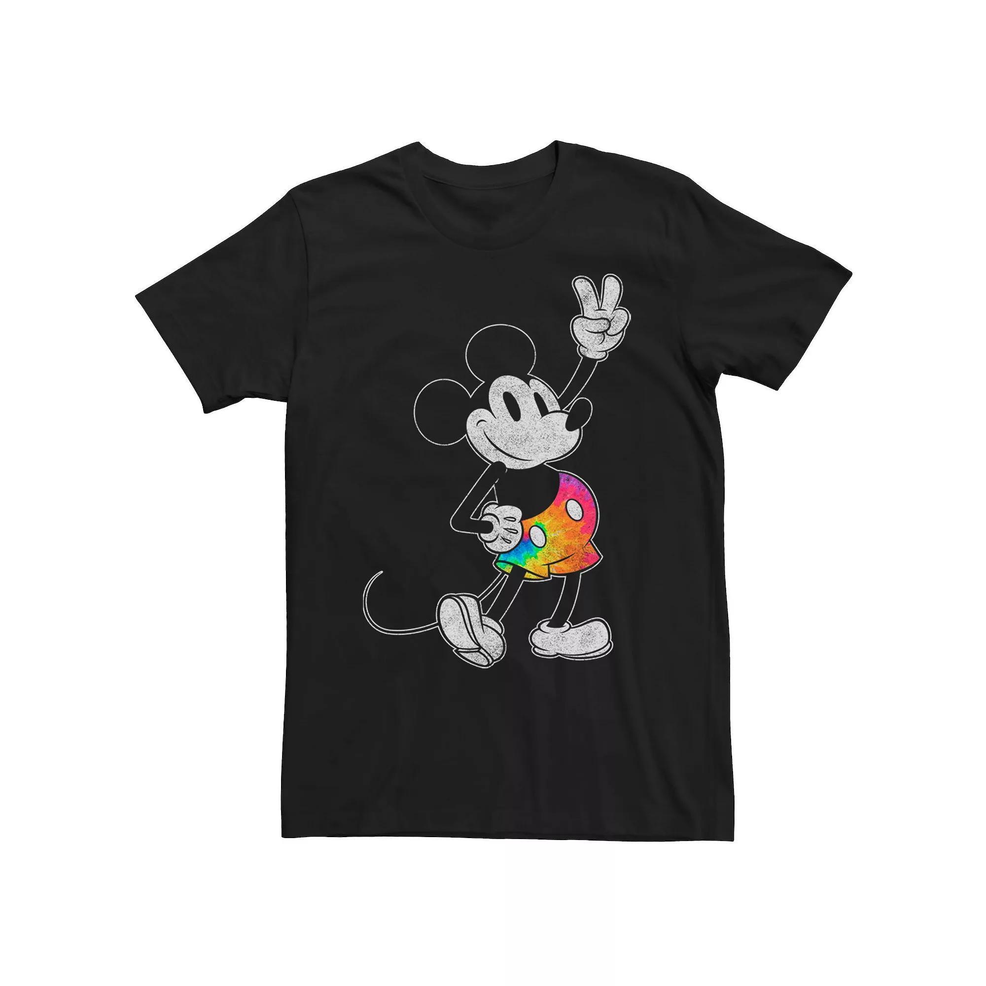 Disney's Mickey & Friends Mickey Men's Tie Dye Pants Portrait Tee, Size: XL, Black Product Image