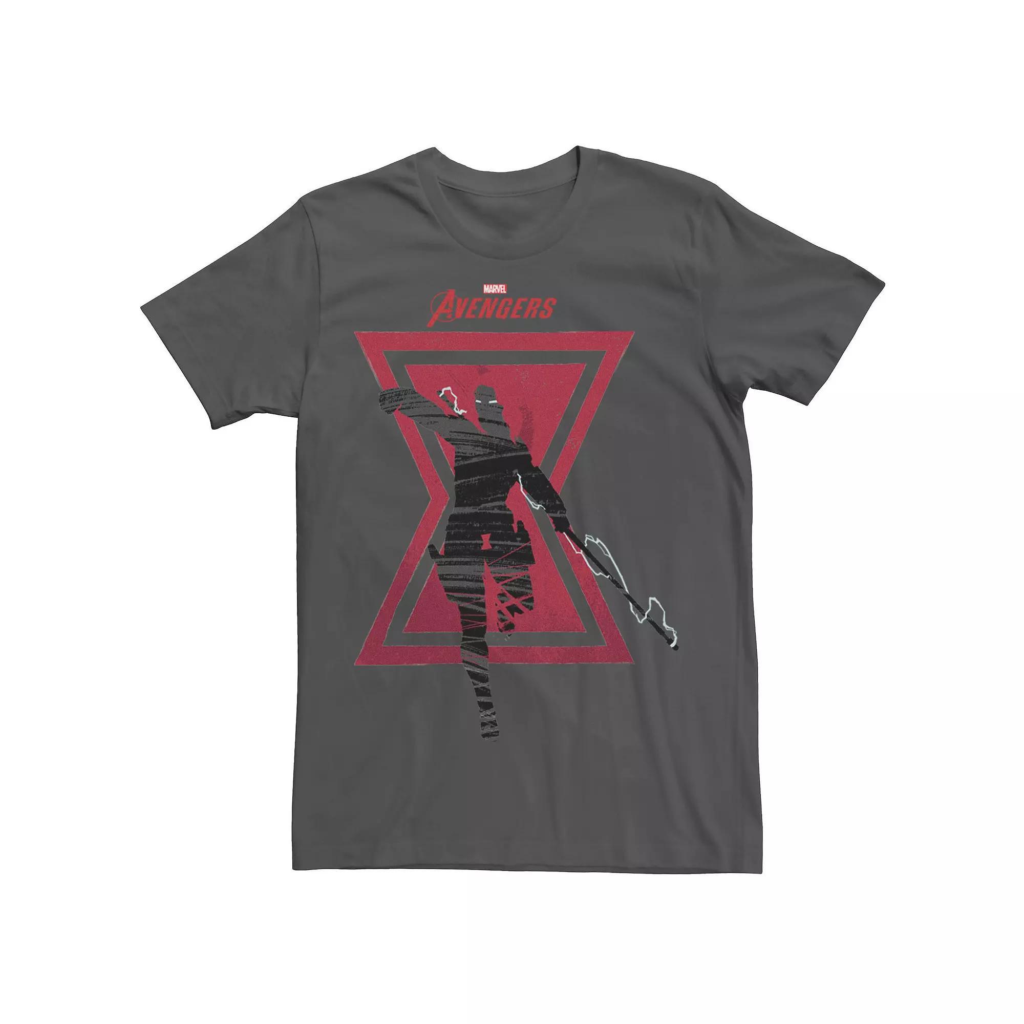 Men's Marvel Avengers Black Widow Silhouette Symbol Tee, Size: Small, Grey Product Image