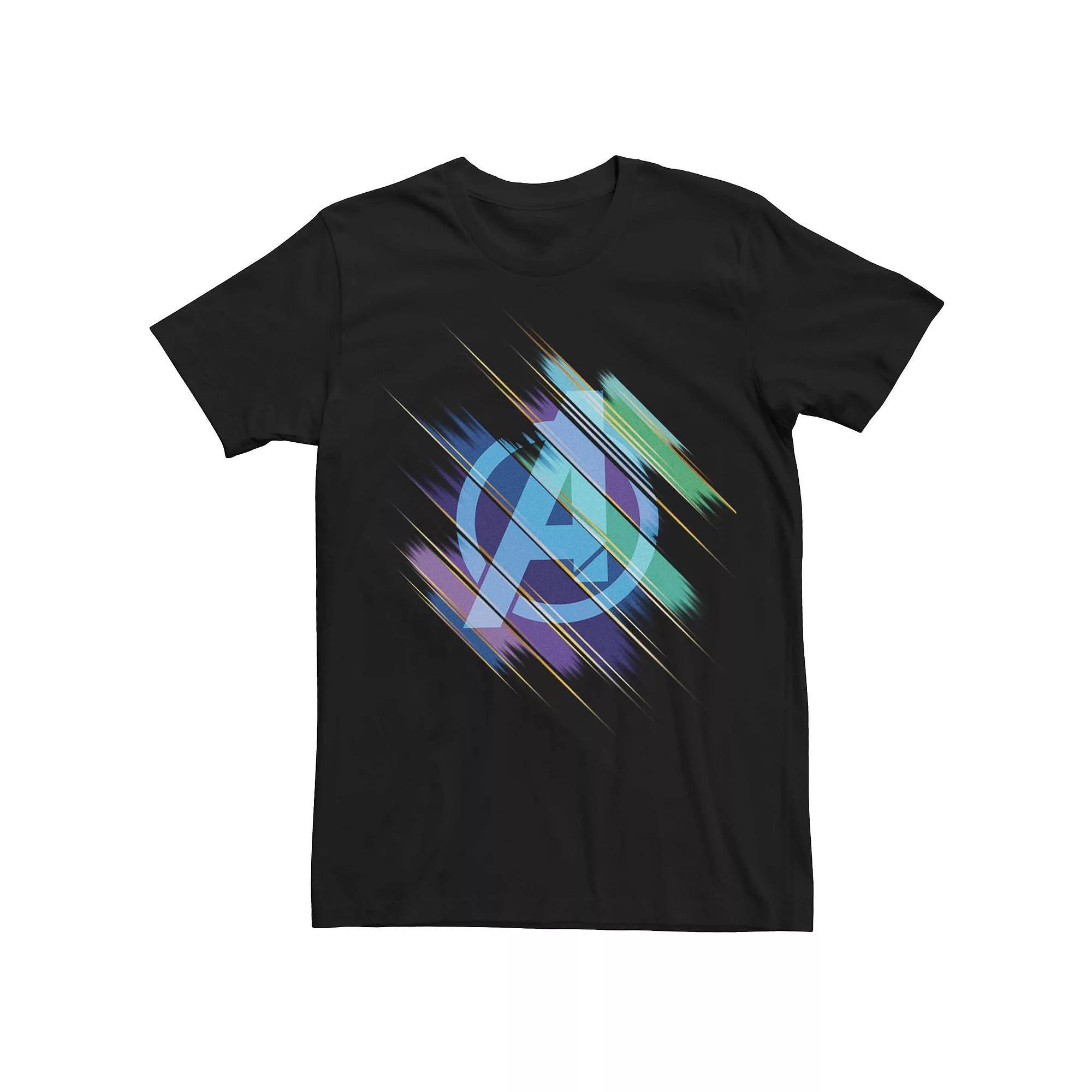 Men's Marvel "Avengers: Endgame" Logo Color Swipe Tee, Size: XL, Black Product Image