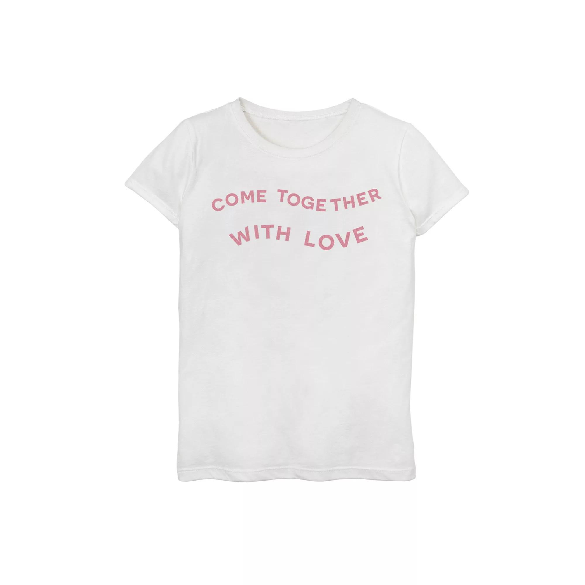 Girls 7-16 Fifth Sun With Love Graphic Tee, Girl's, Size: Medium, White Product Image