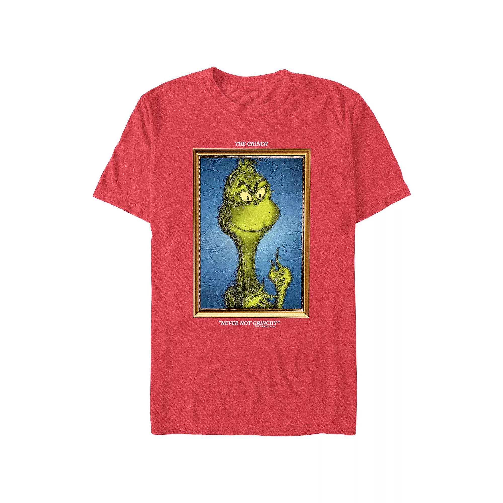 Big & Tall Dr. Seuss Grinch Portrait Never Not Grinchy Graphic Tee, Mens Red Product Image