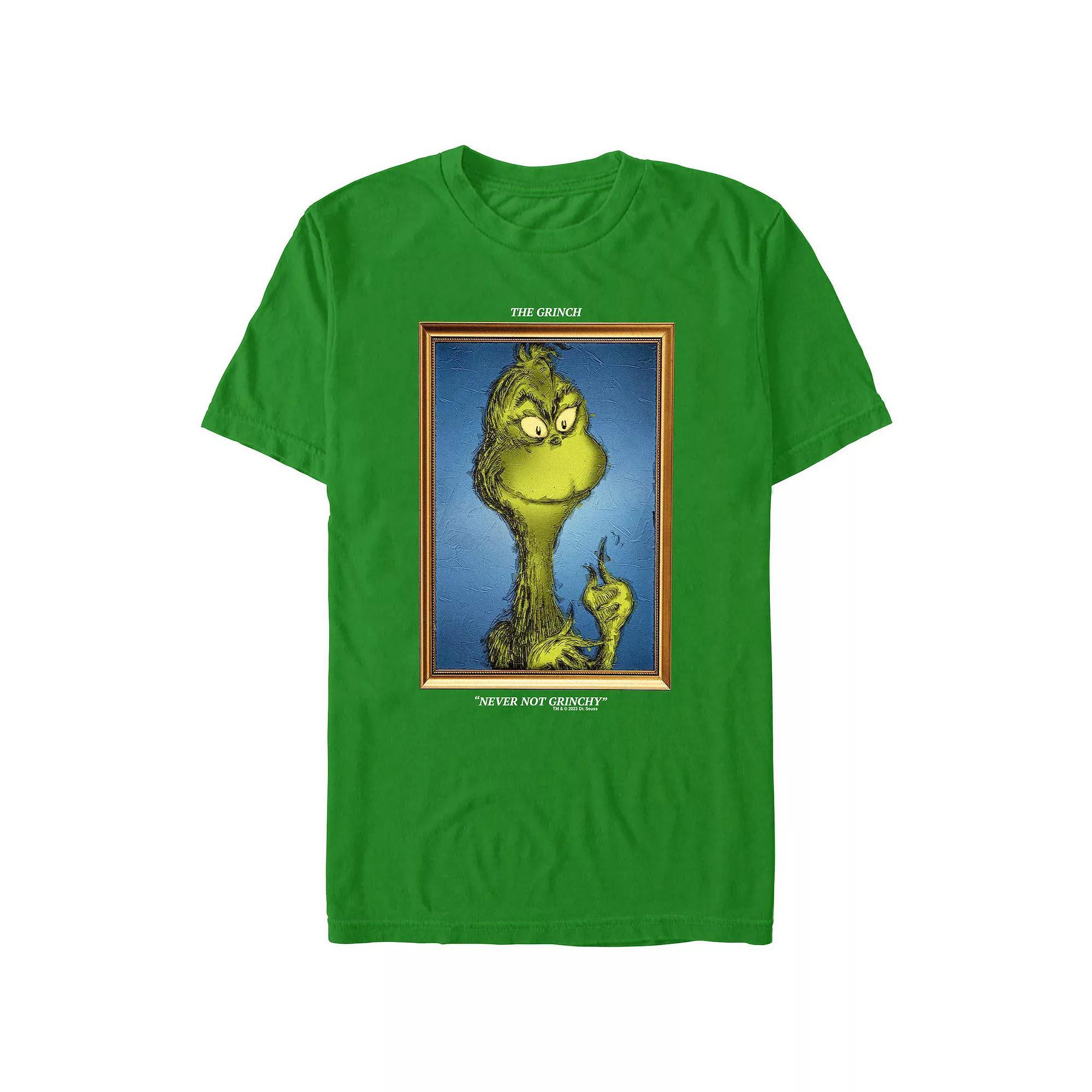Big & Tall Dr. Seuss Grinch Portrait Never Not Grinchy Graphic Tee, Mens Red Product Image