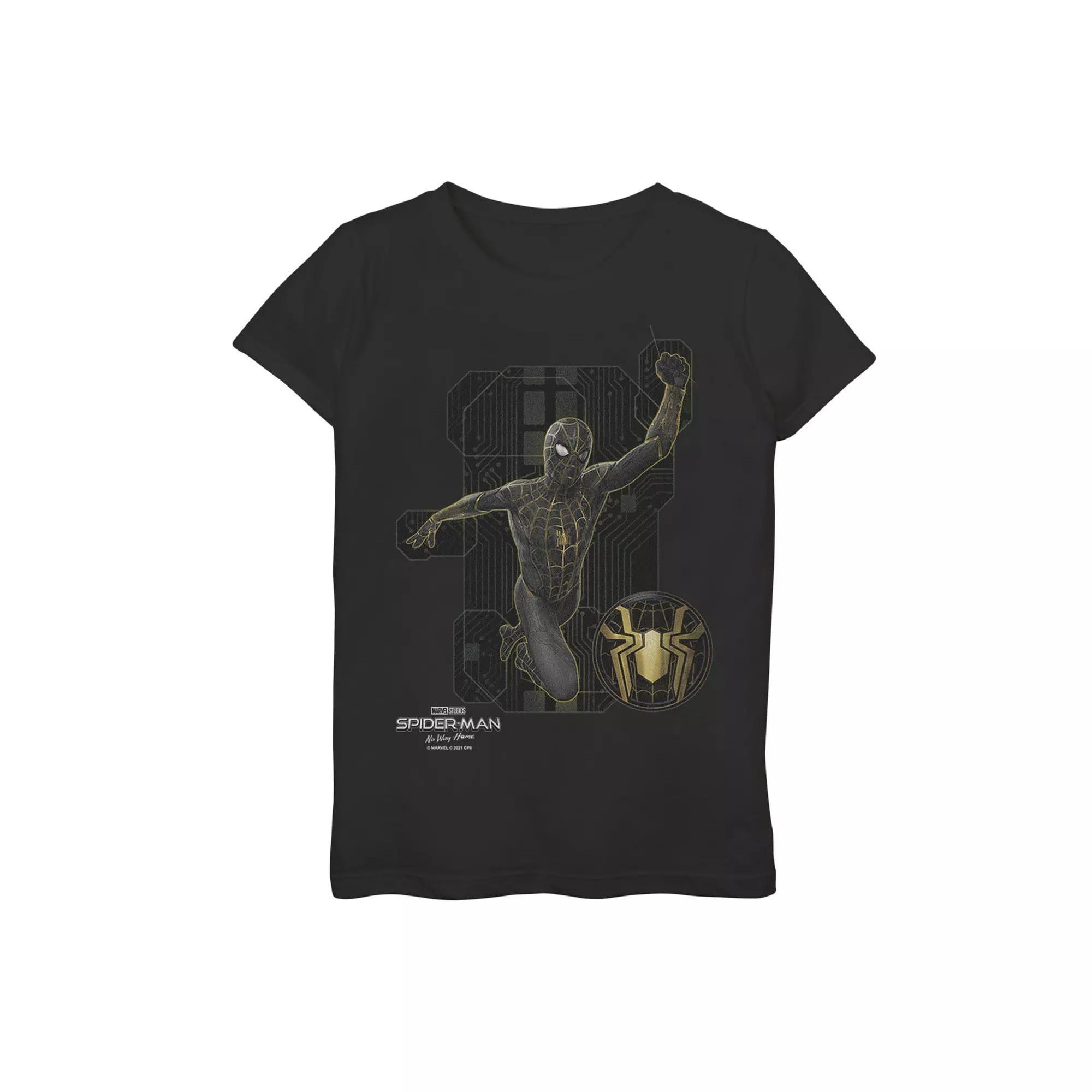 Girls 7-16 Marvel Spider-Man No Way Home Tech Suit Poster Graphic Tee, Girl's, Size: Small, Black Product Image