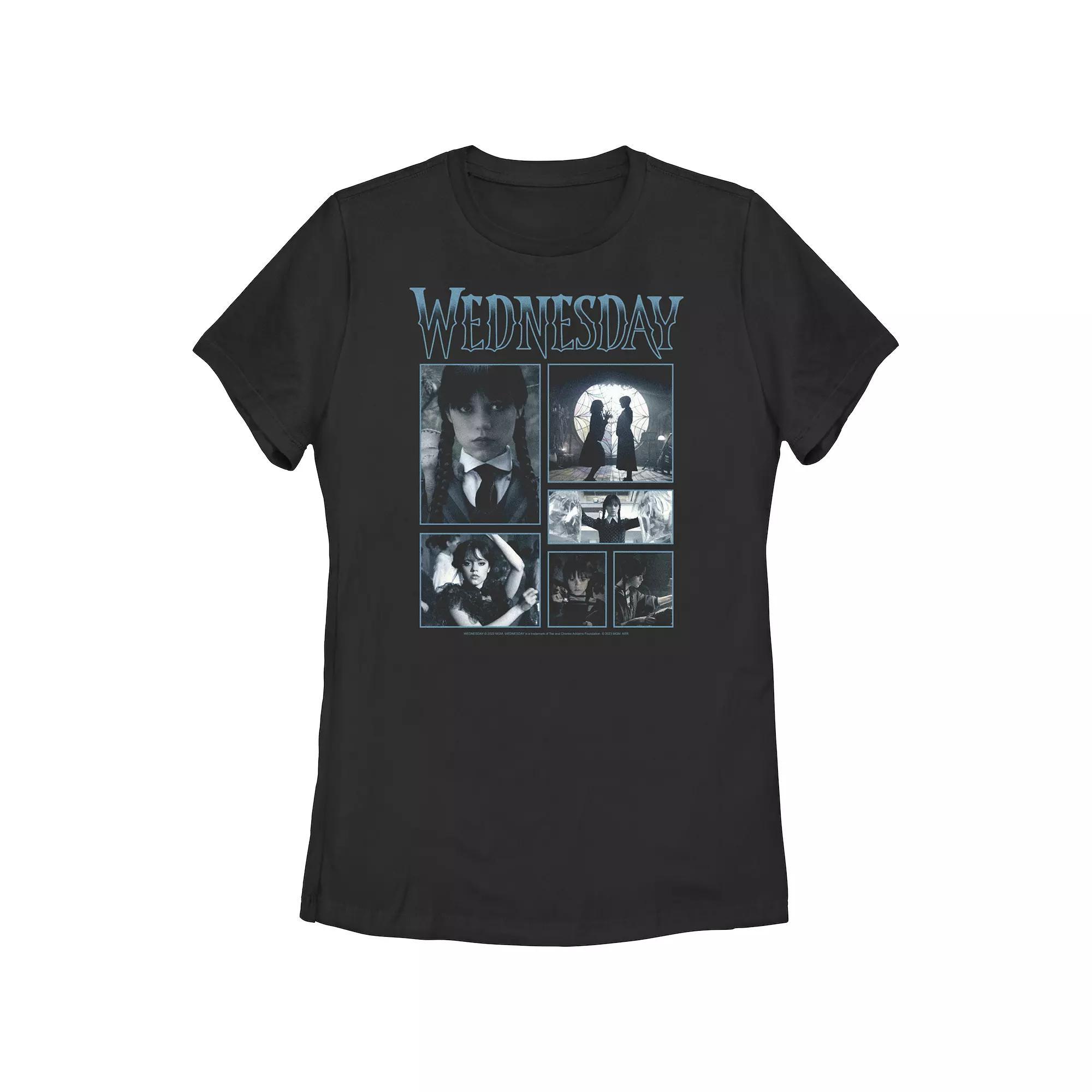 Juniors' Wednesday Dancing Panels Graphic Tee, Girl's, Size: XXL, Black Product Image