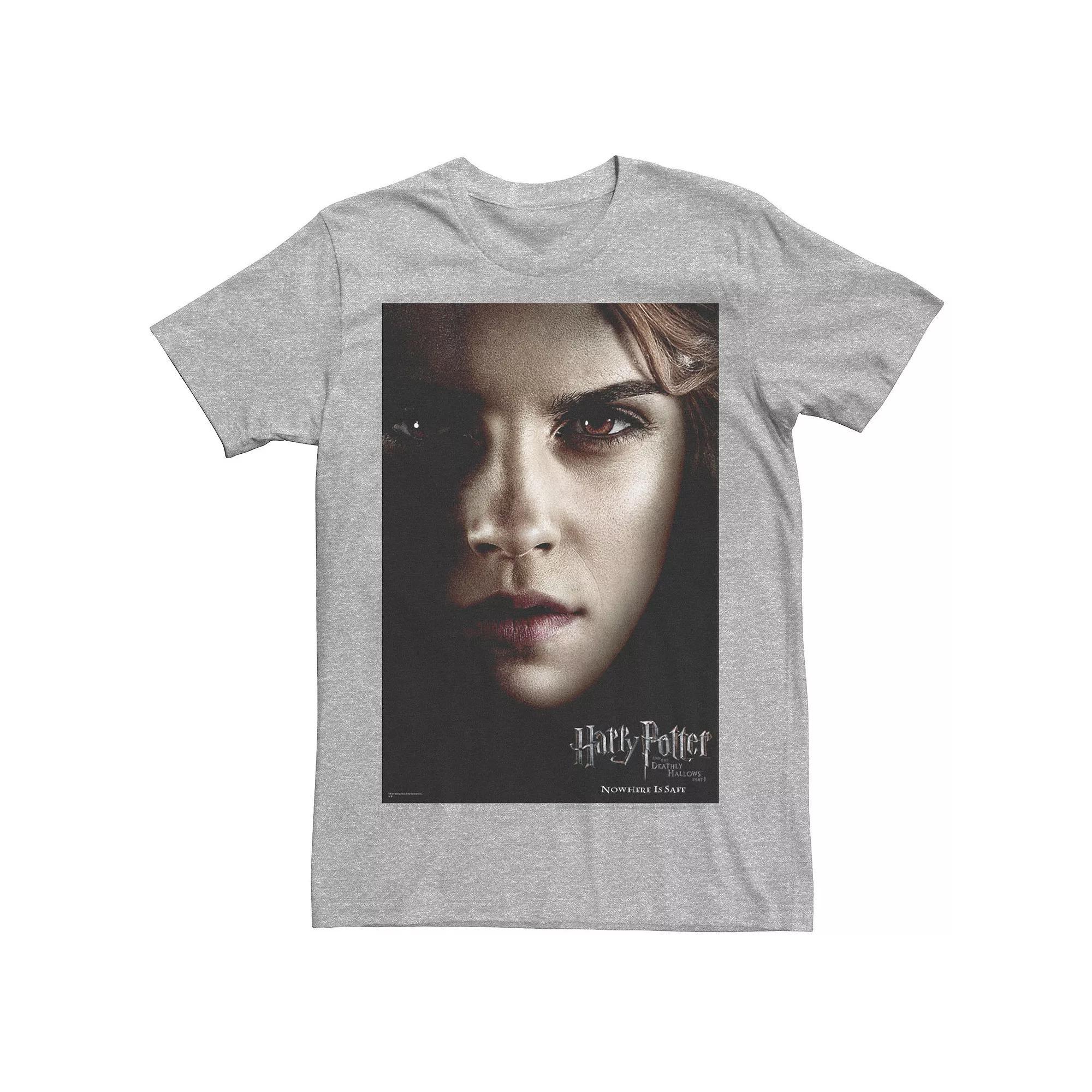 Men's Harry Potter Deathly Hallows Hermoine Poster Graphic Tee, Size: Large, Athletic Grey Product Image