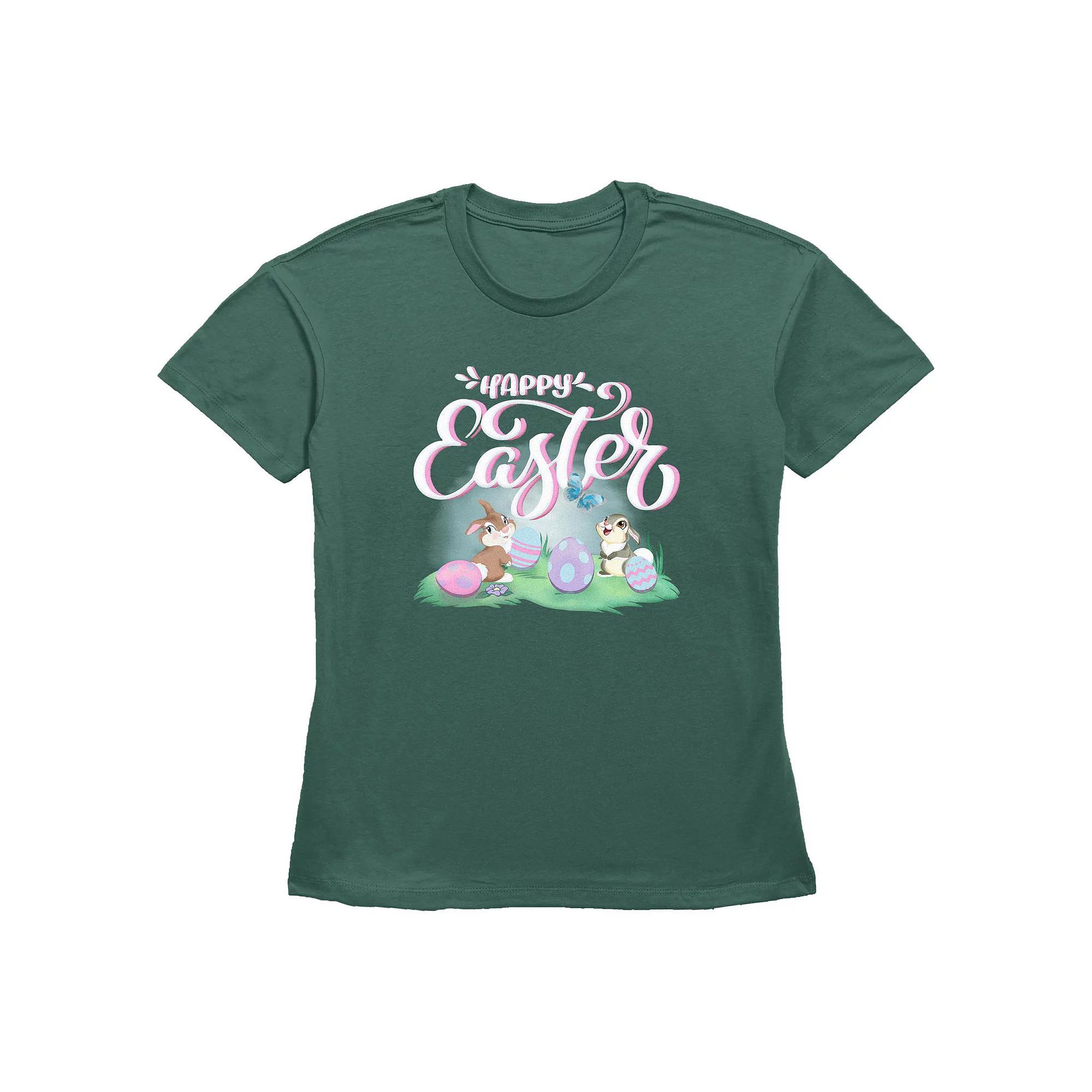 Disney's Bambi Happy Easter Women's Graphic Tee, Size: Small, Green Product Image