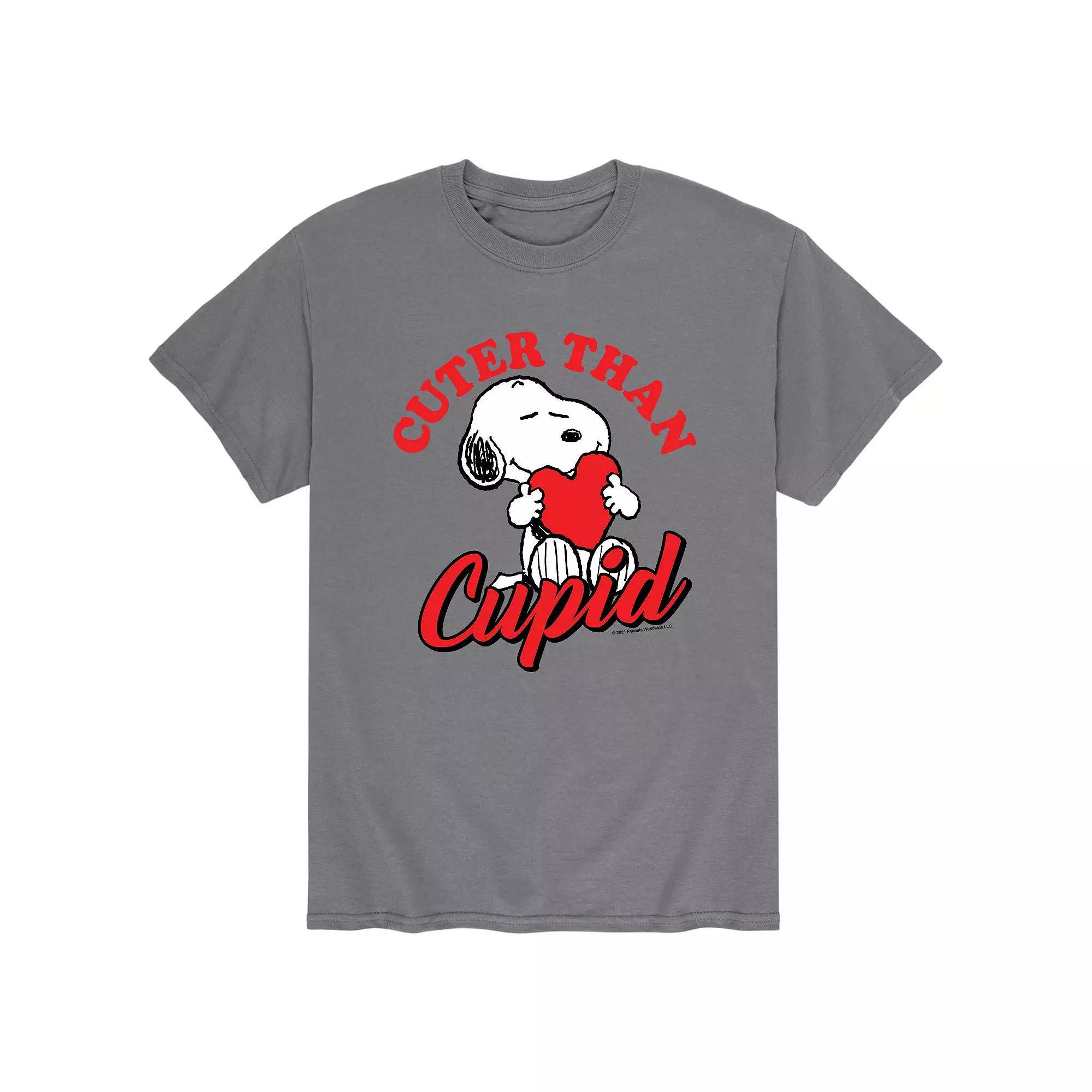 Mens Peanuts Cuter Cupid Tee Grey Product Image