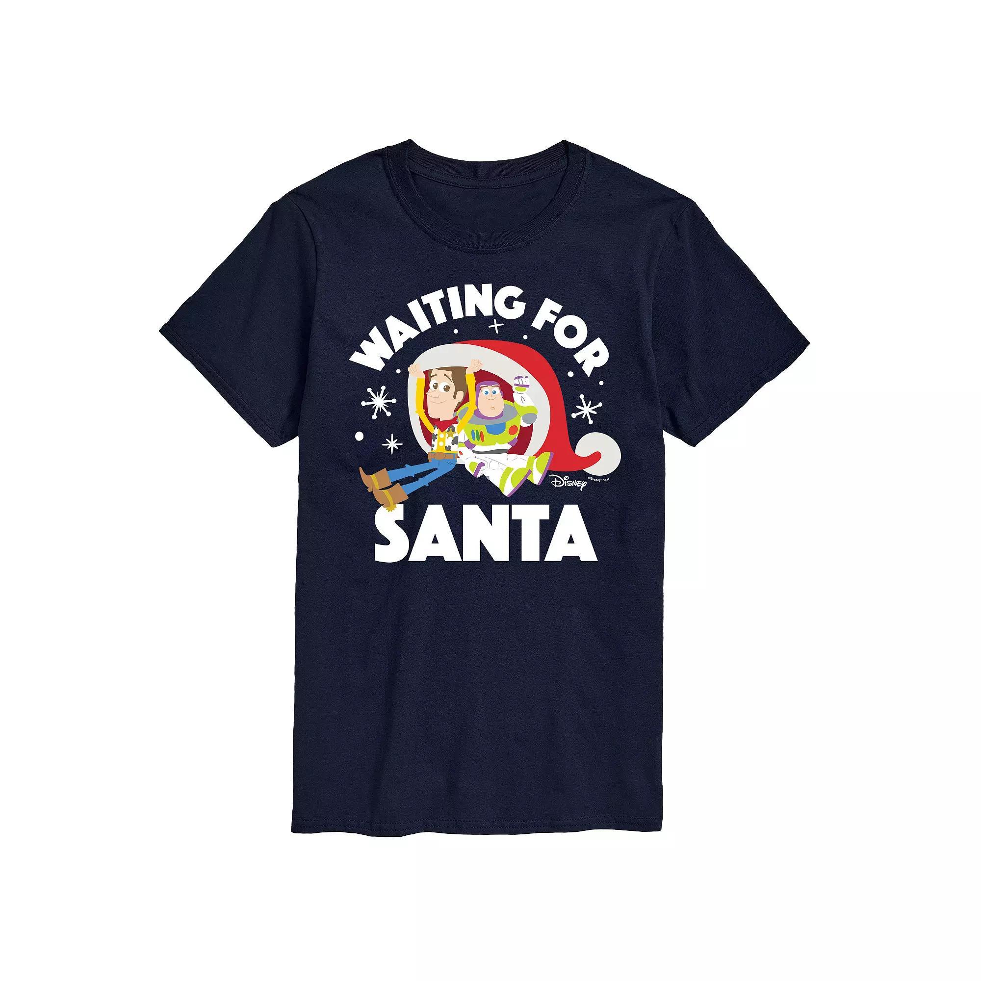 Disney / Pixars Toy Story Woody & Buzz Lightyear Mens Waiting For Santa Graphic Tee Product Image