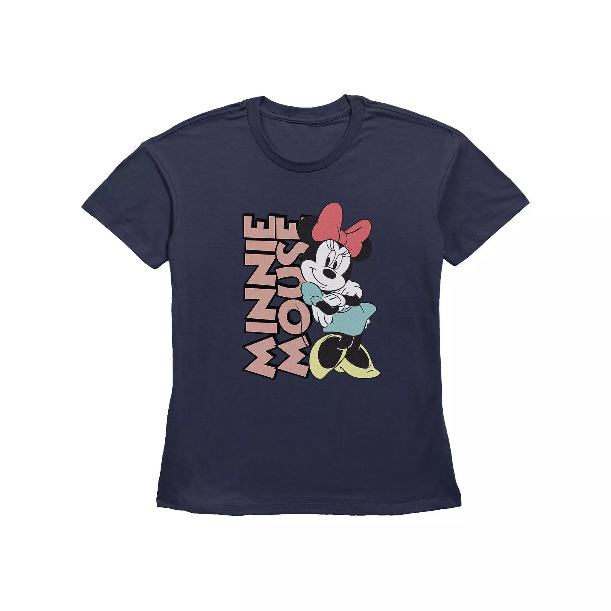 Disney's Minnie Mouse Lean On Me Women's Graphic Tee, Size: Medium, Blue Product Image