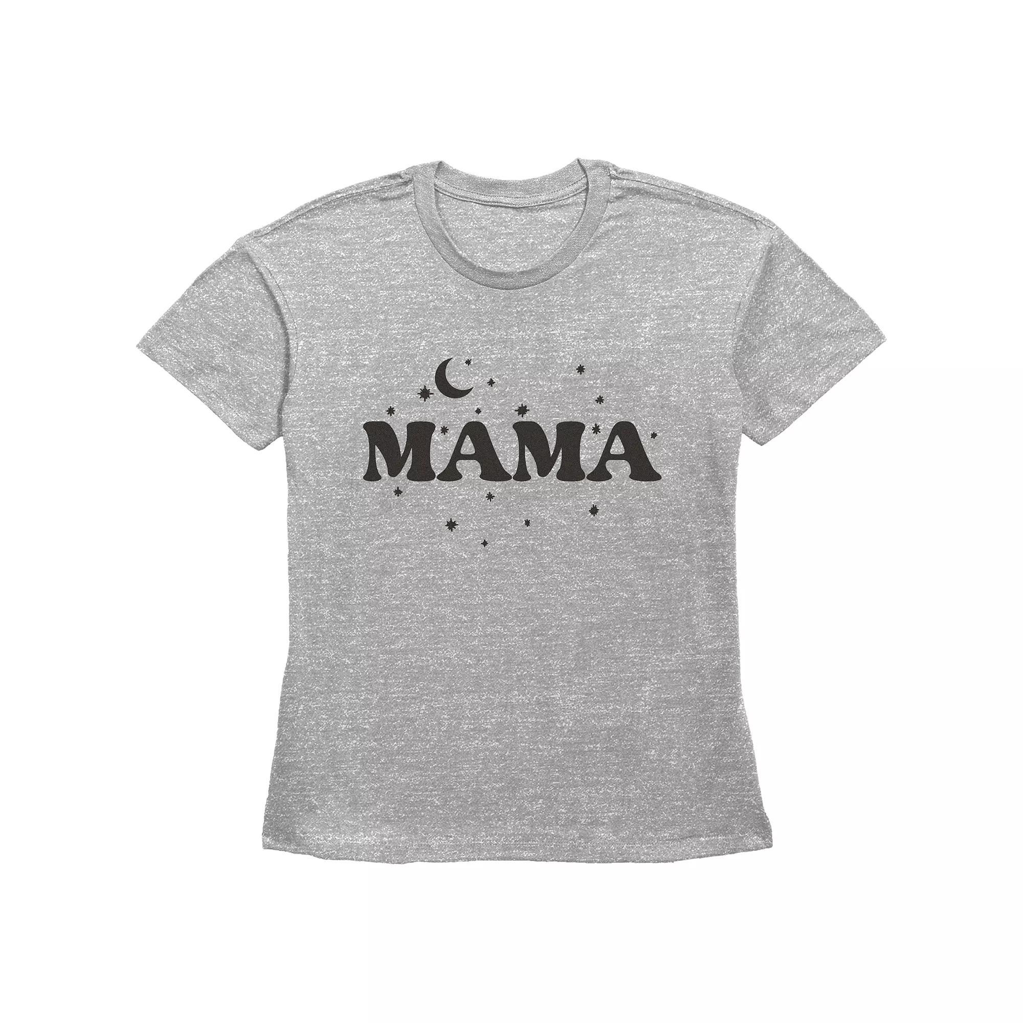 Women's Mama Basic Fit Graphic Tee, Size: XXL, Grey Gray Product Image