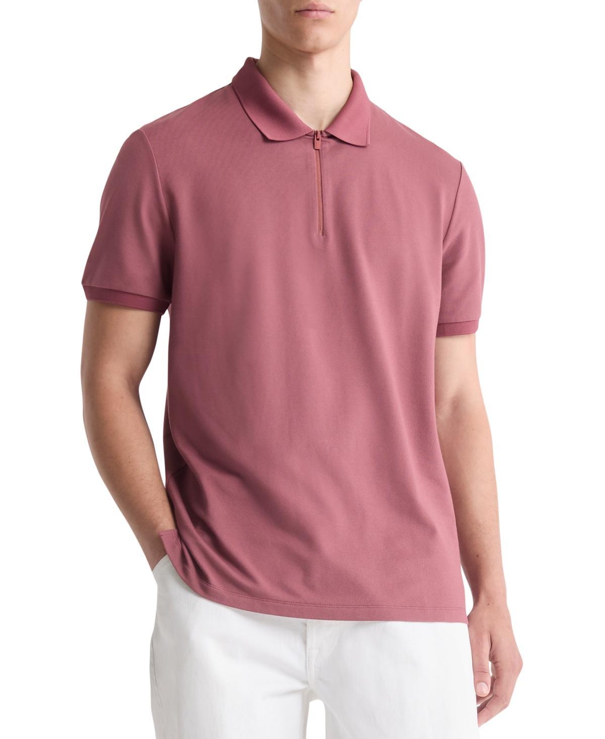 Calvin Klein Men's Tech Zip Polo Shirt - Blue - XS Product Image
