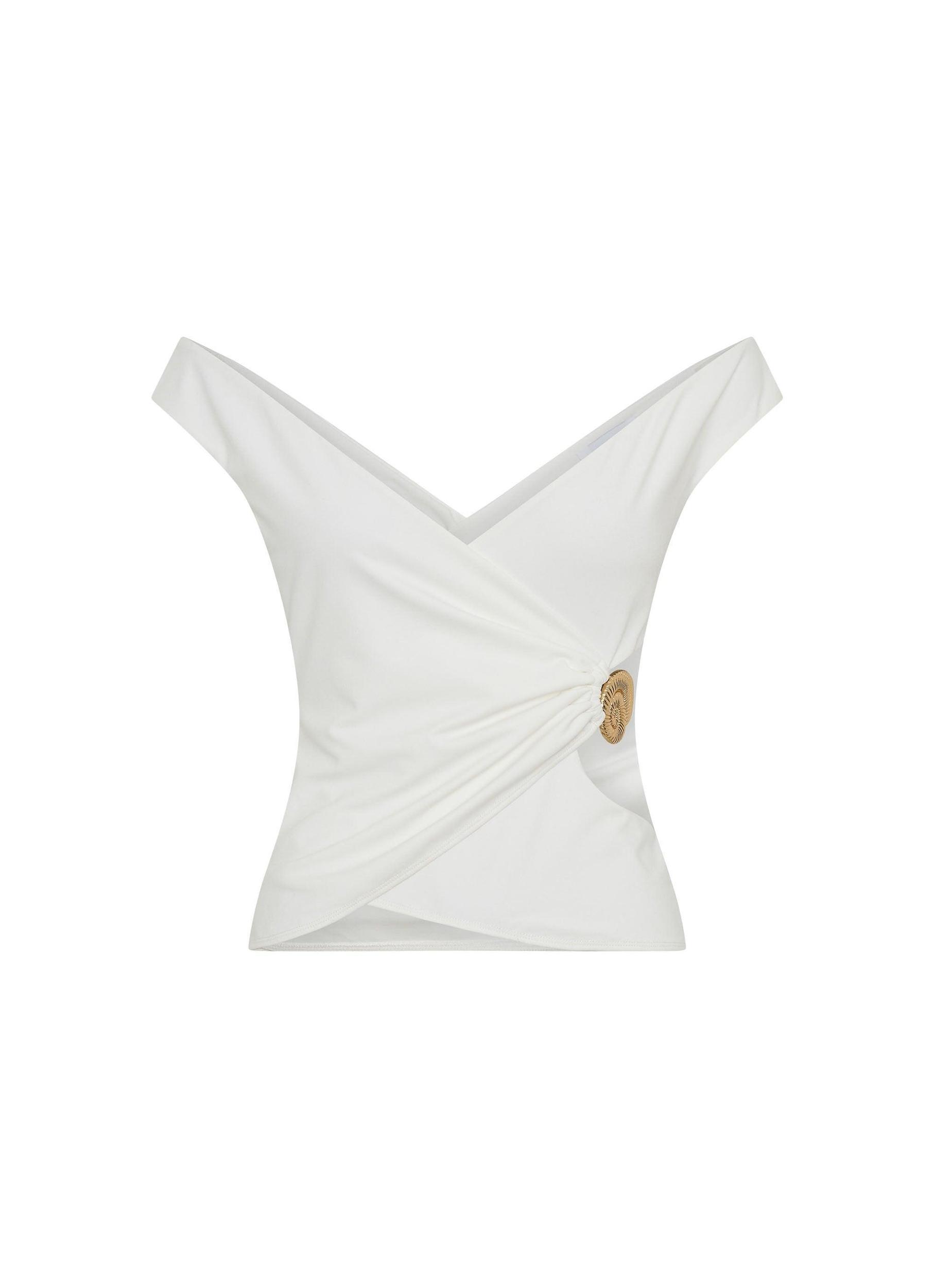 Shoreline Off Shoulder Top - White Product Image