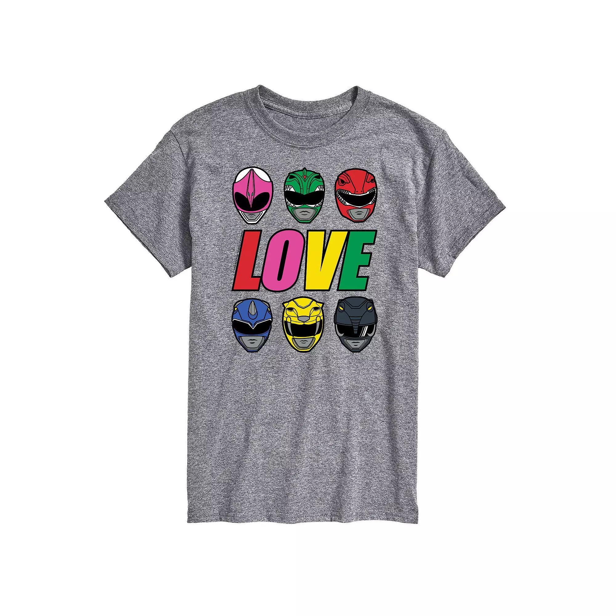 Big & Tall Power Rangers Love Rainbow Graphic Tee, Mens Product Image