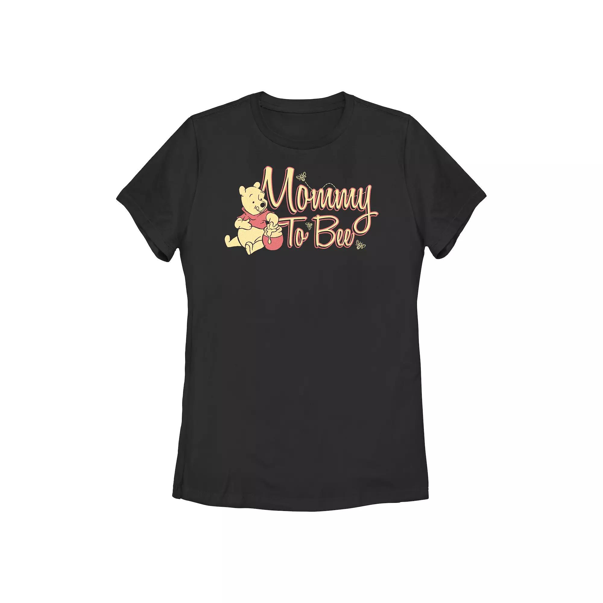 Disney's Winnie The Pooh Mommy To Bee Women's Graphic Tee, Size: Large, Black Product Image