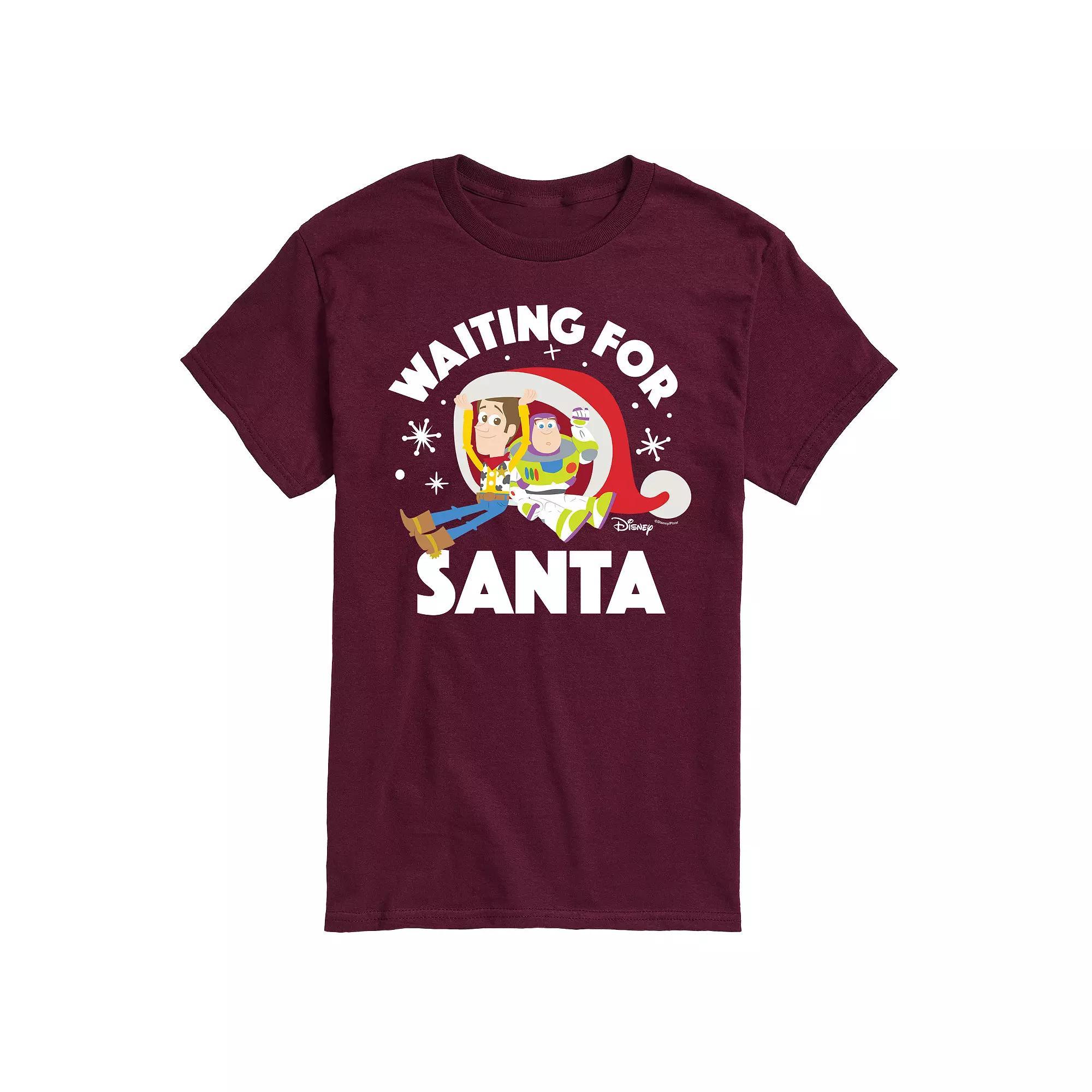 Disney / Pixars Toy Story Woody & Buzz Lightyear Mens Waiting For Santa Graphic Tee Product Image