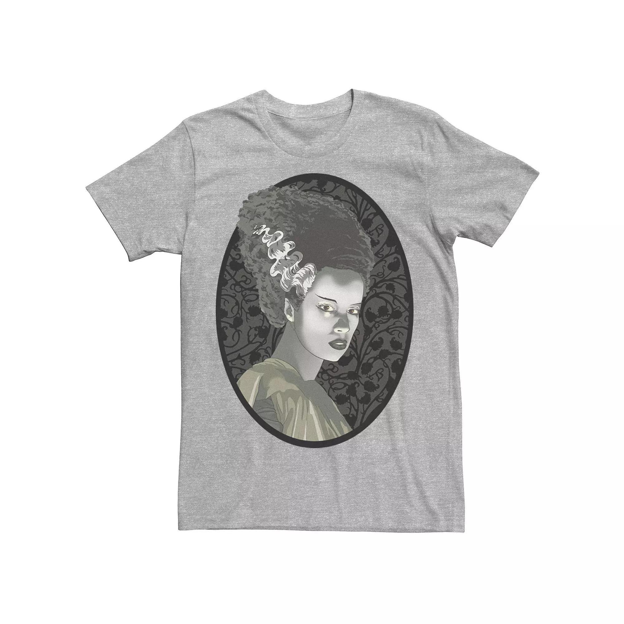 Men's Universal Monsters Bride Of Frankenstein Illustrated Graphic Tee, Size: Small, Athletic Grey Product Image