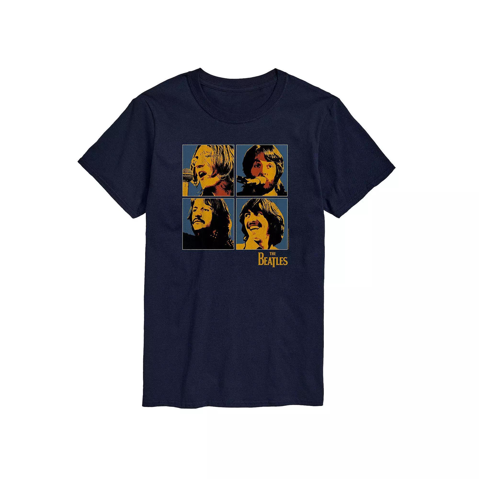 Big & Tall The Beatles Group Blocks Tee, Mens Blue Product Image