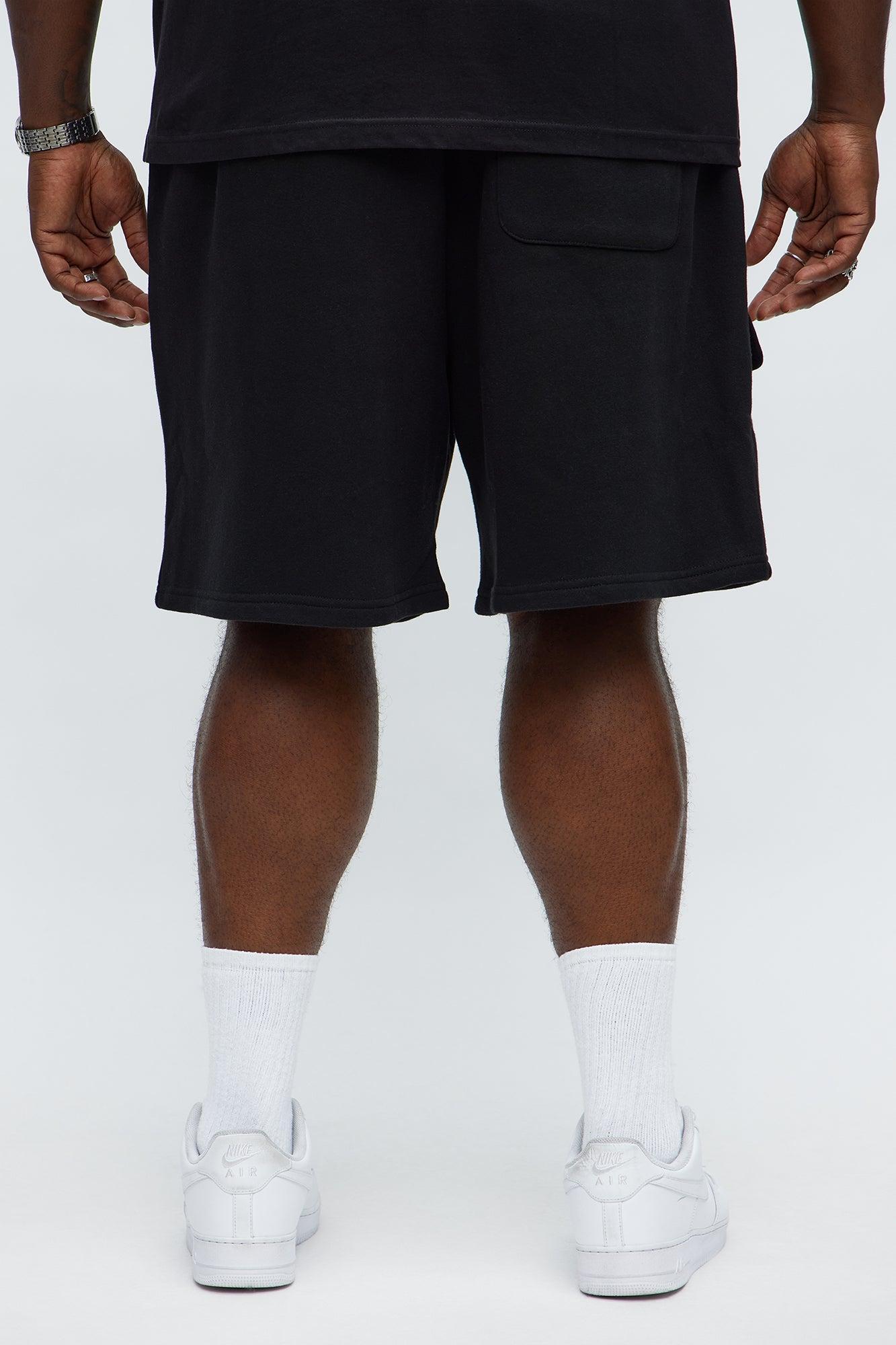 Tyson Relaxed Cargo Snap Shorts - Black Product Image