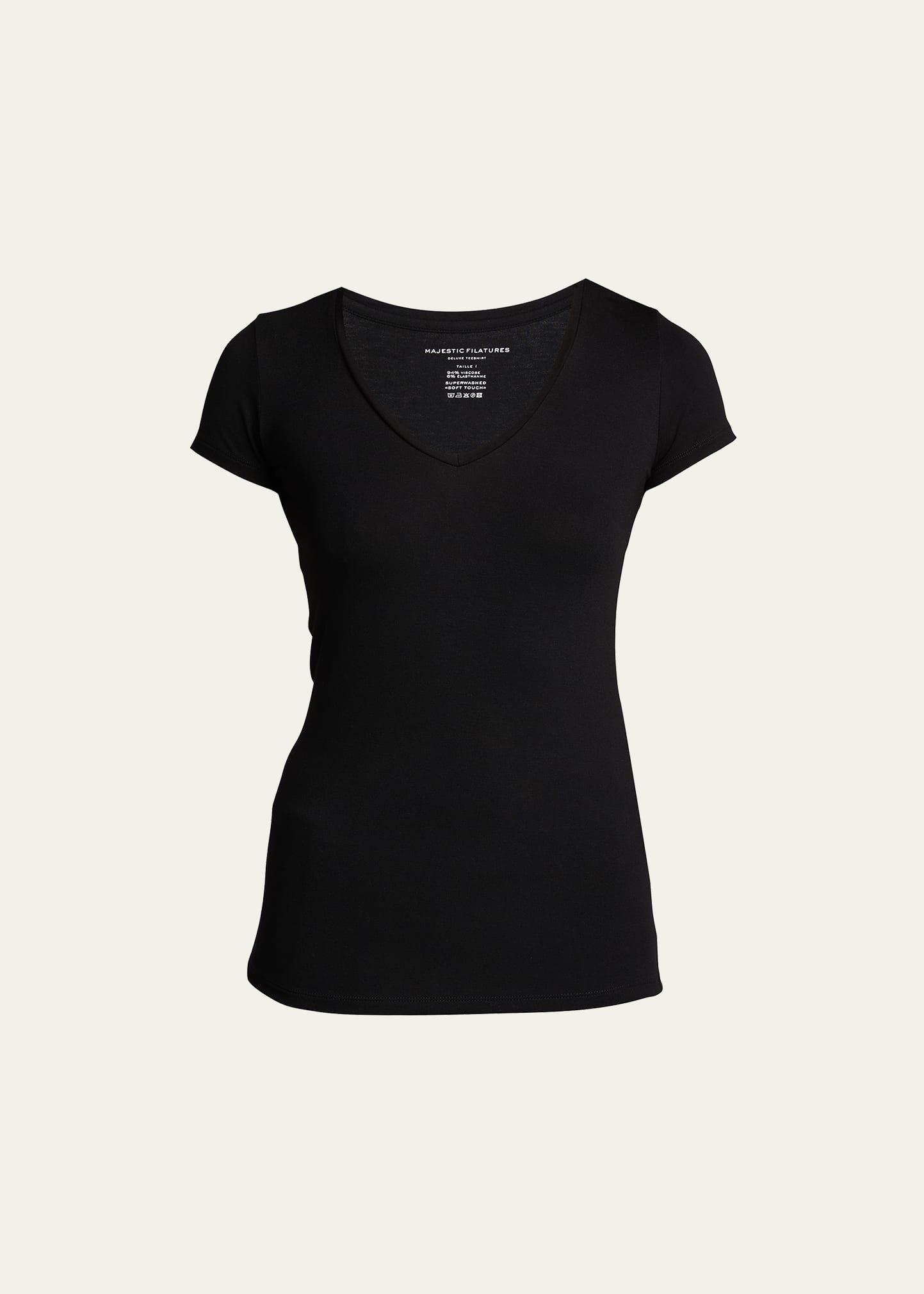 Soft Touch Short-Sleeve V-Neck Top Product Image