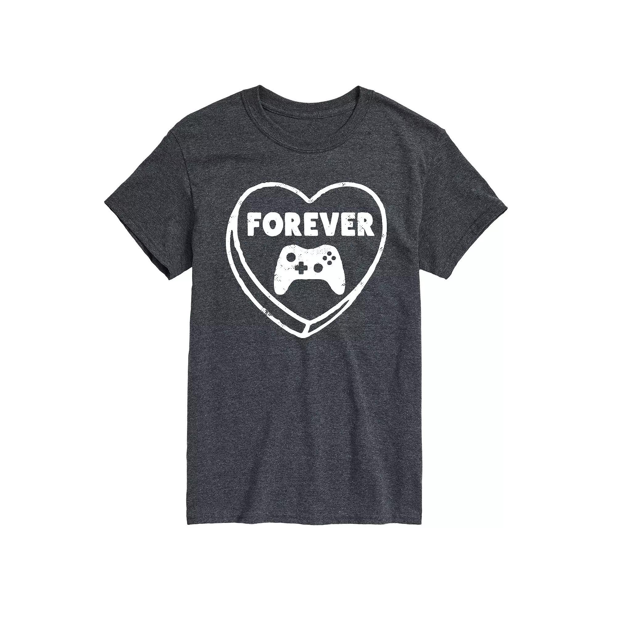 Mens Forever Heart Video Games Graphic Tee Heather Grey Product Image