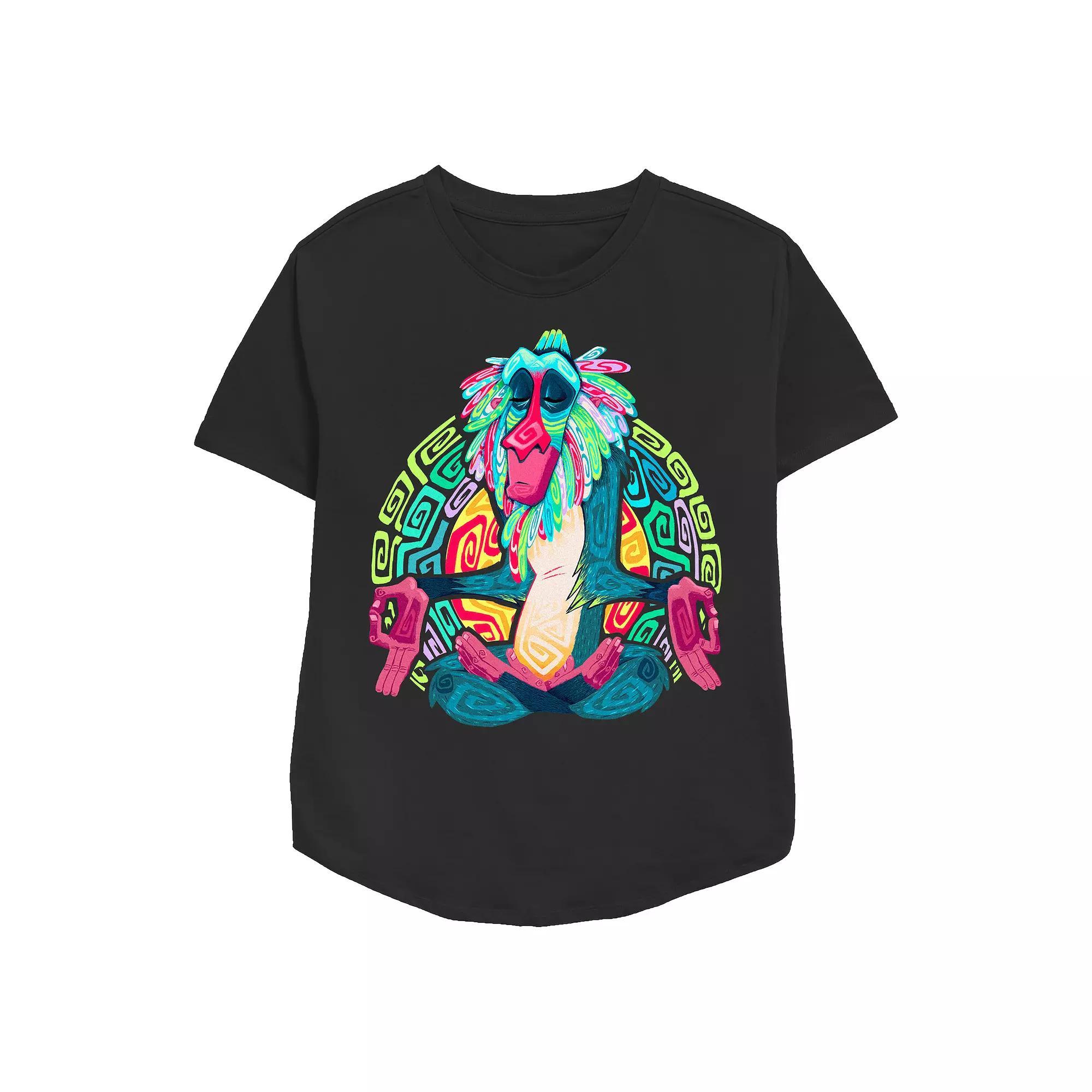Disney's The Lion King Rafiki Relaxed Seat Pose Women's Relaxed Fit Graphic Tee, Size: Large, Black Product Image