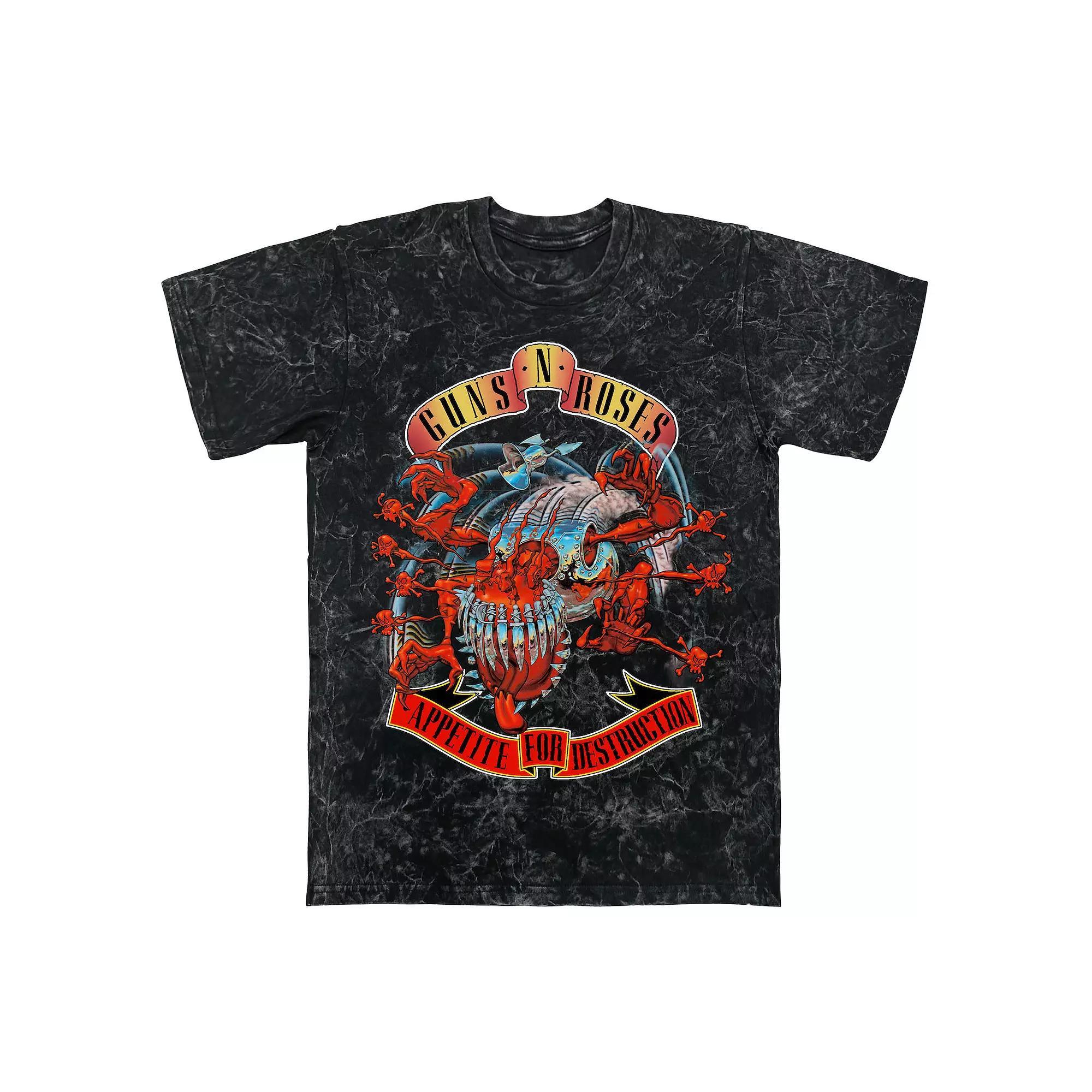 Men's Guns N' Roses Appetite For Destruction Creature Mineral Wash Graphic Tee, Size: Medium, Black Mineral Wash Product Image