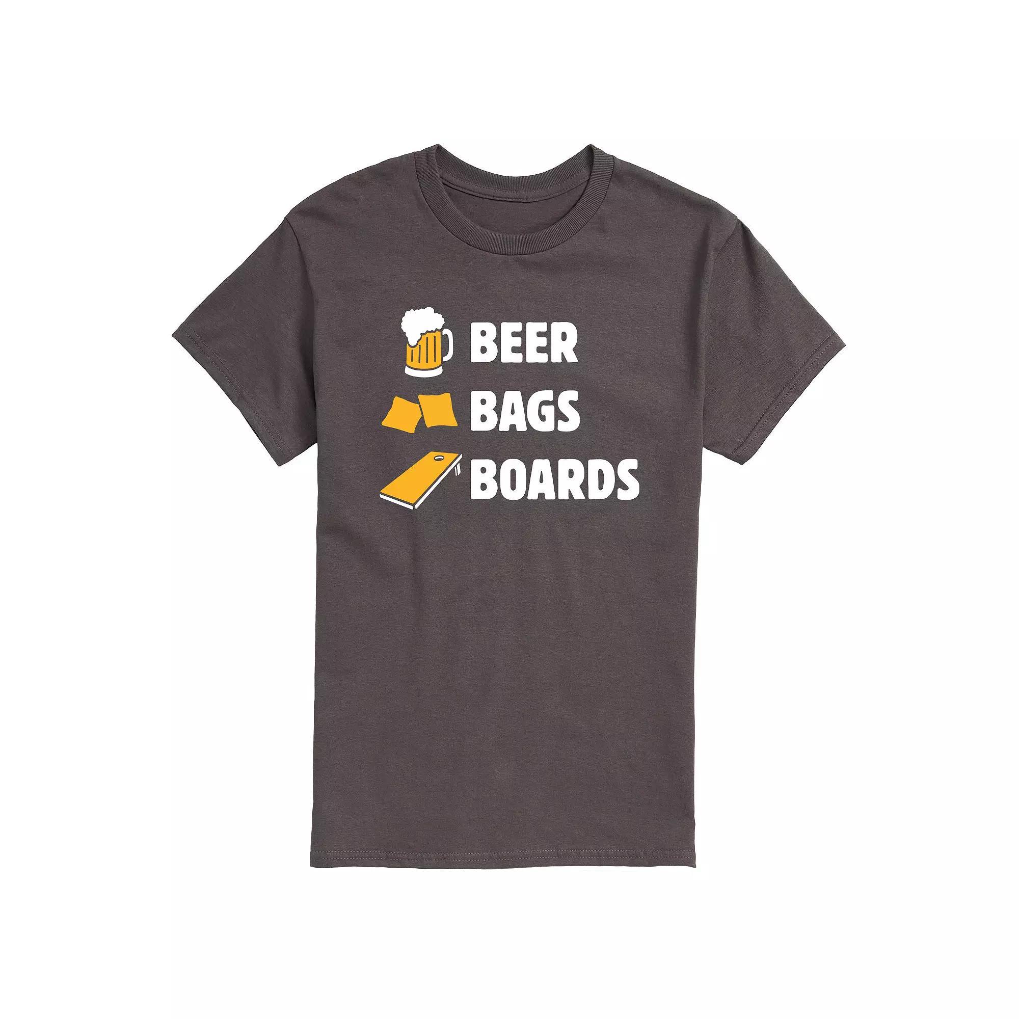 Mens Beer Bags Boards Tee Grey Product Image