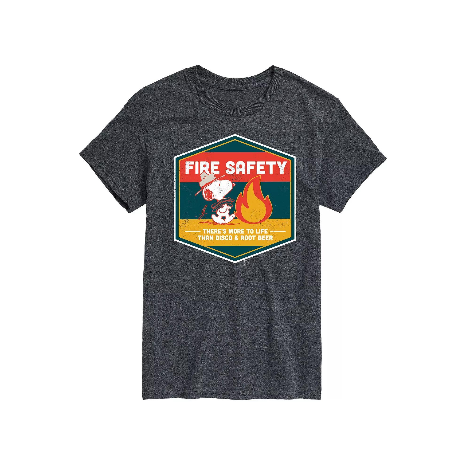 Big & Tall Peanuts Beagle Scouts Fire Safety Graphic Tee, Mens Heather Grey Product Image