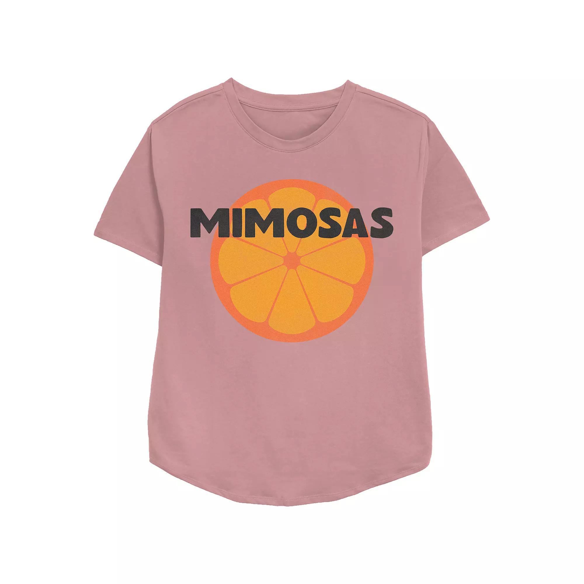 Women's Mimosas Relaxed Fit Graphic Tee, Size: Large, Pink Product Image